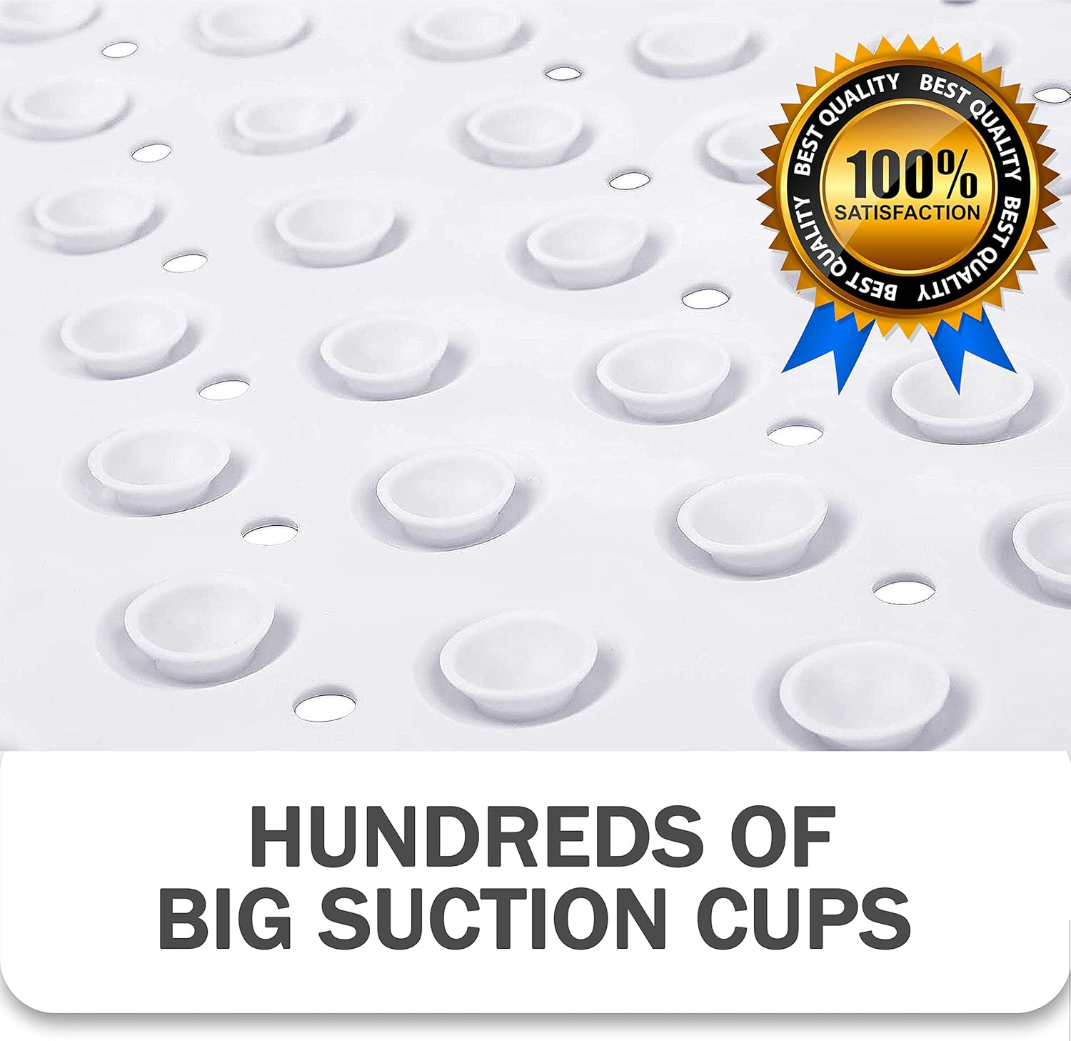 Non-Slip Bath Mat with Suction Cups, GVTECH 100X40Cm/40X16In Extra Long Bathtub Mats | Anti-Mould, Machine-Washable, Latex-Free | Shower Mat Ideal for Elderly & Children (White) image number 5