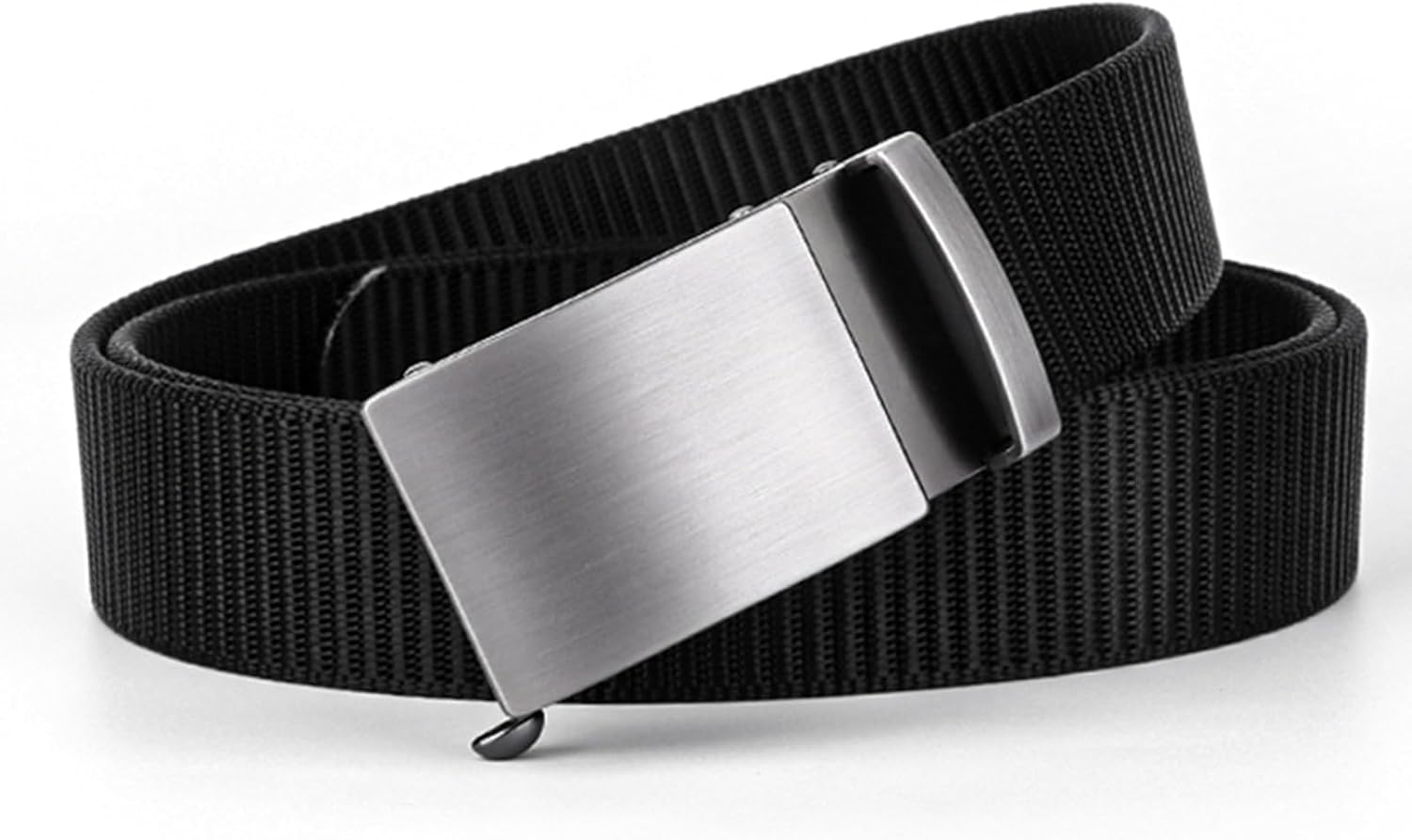 HEIX Men'S Casual Nylon Belt with Heavy-Duty Automatic Metal Buckle, Adjustable Quick-Dry Belt, Fits 70-116Cm Waist, 130Cm Length, 3.4Cm Wide
