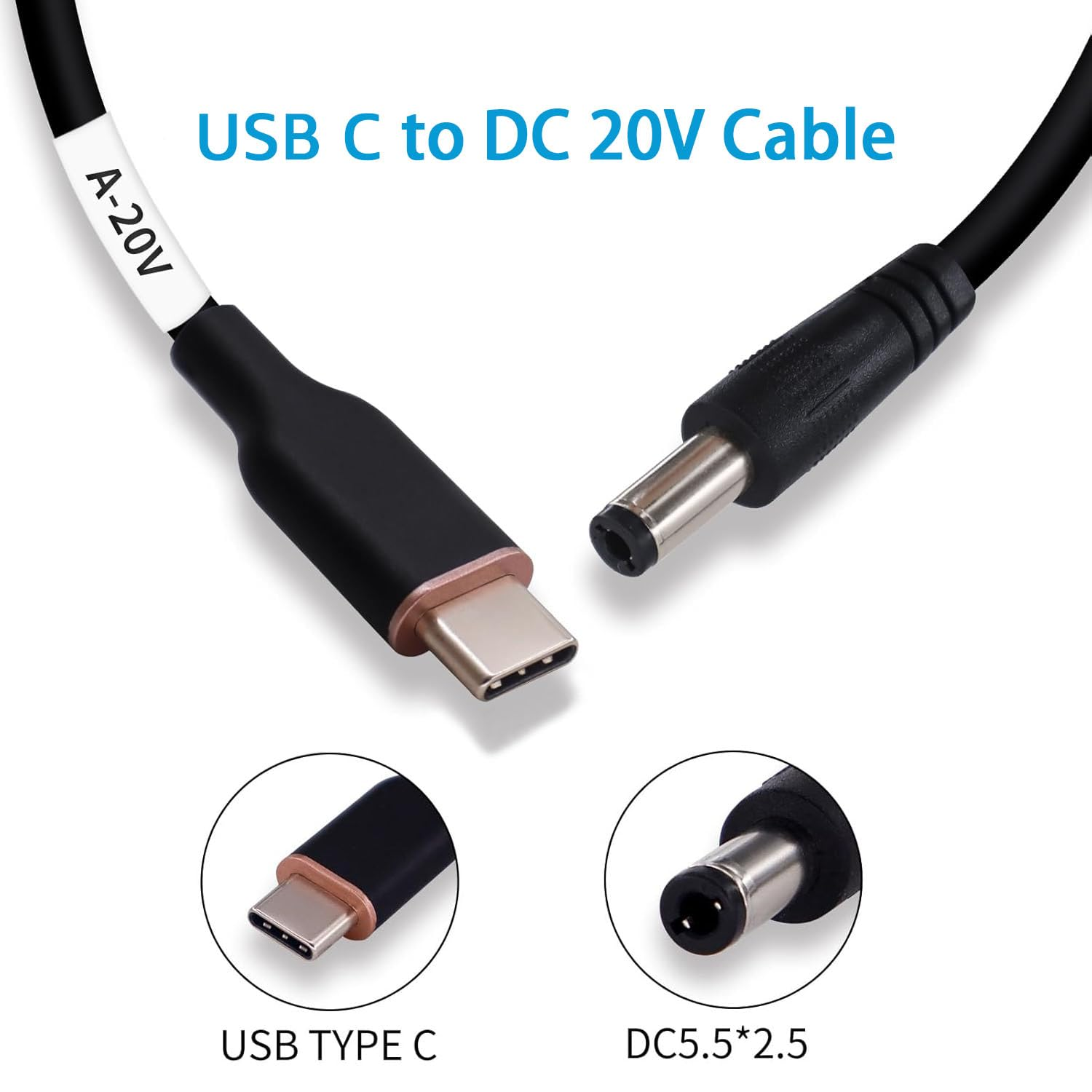 DSD TECH Magicconn SH-CP20A USB Type C PD to DC Power Cable(55X25)-20V