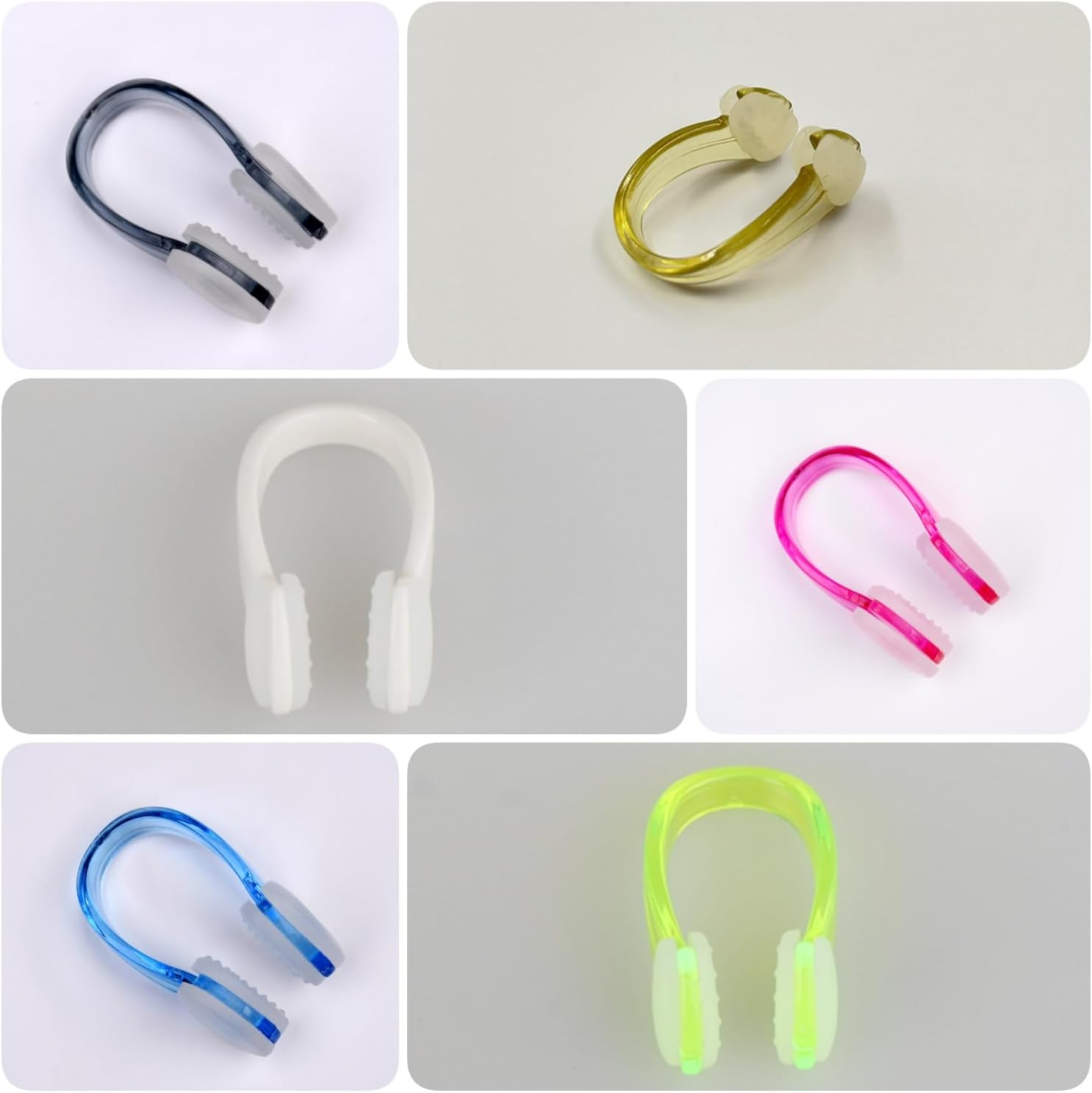 Taicols Waterproof Silica Gel Swimming Nose Clip, 6 Pcs Unisex Swim Competition Nose Clips, Training Nose Plugs, Waterproof Swimming Nose Plugs, Swimming Reusable Nose Protector, Silicone Nose Plugs