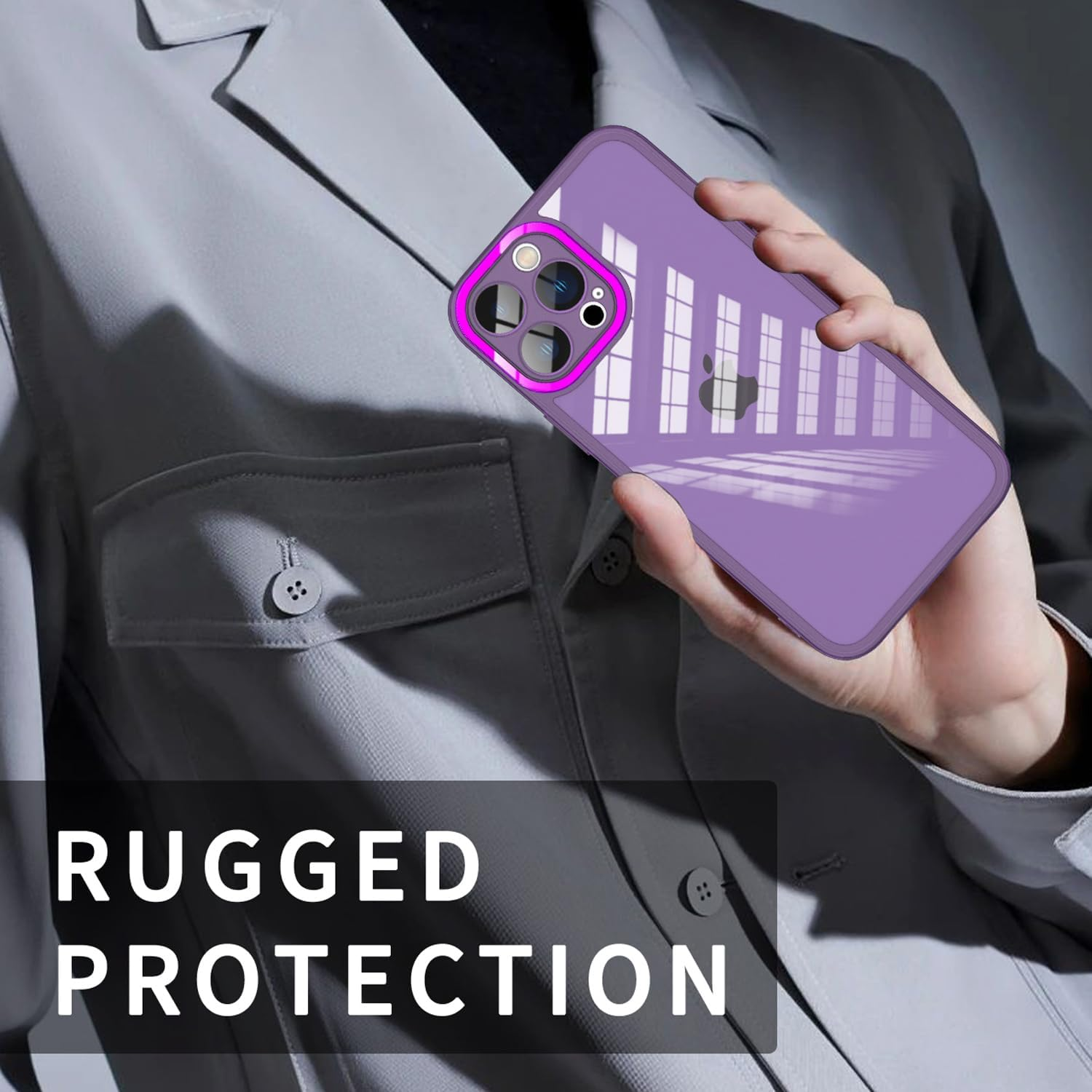 YUXING Case for Oppo Find X9 Mobile Phone Case Transparent with Camera Protection Film Ultra Thin Protective Bumper Slim Case Back Cover - Black image number 5