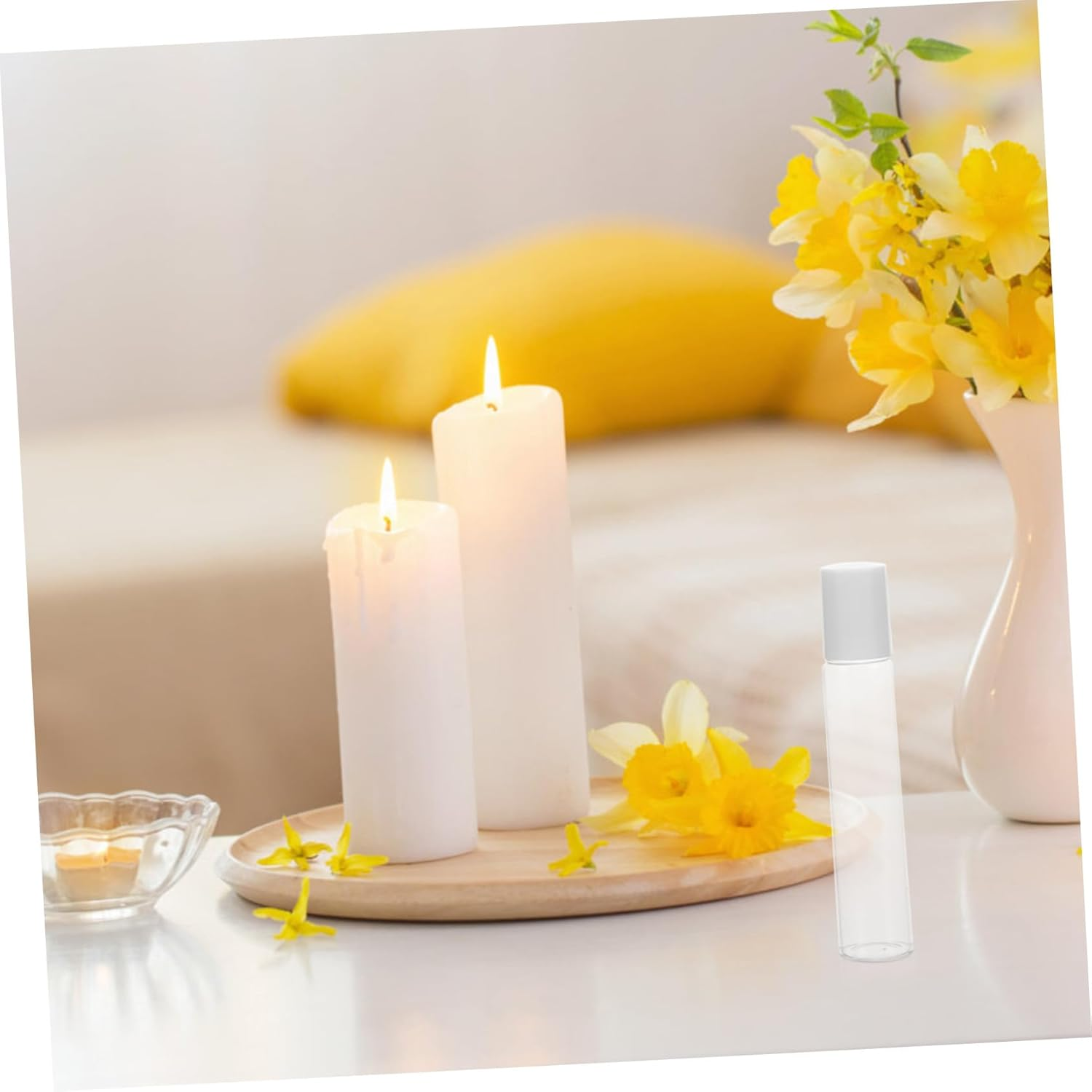 FOMIYES 5Pcs 20Ml Essential Oil Roller Bottles Glass Empty Roller Bottles Press Lock Cap for Aromatherapy and Diy Blending image number 5