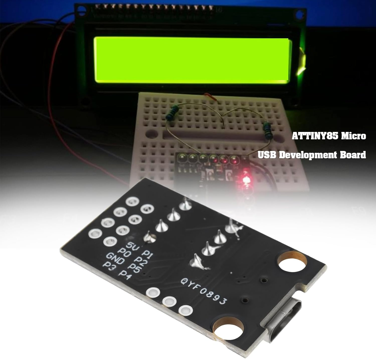 YINETTECH 4Pcs ATTINY85 Micro USB Development Board Compatible with Attiny13A Attiny25 Attiny45 Attiny85 image number 4