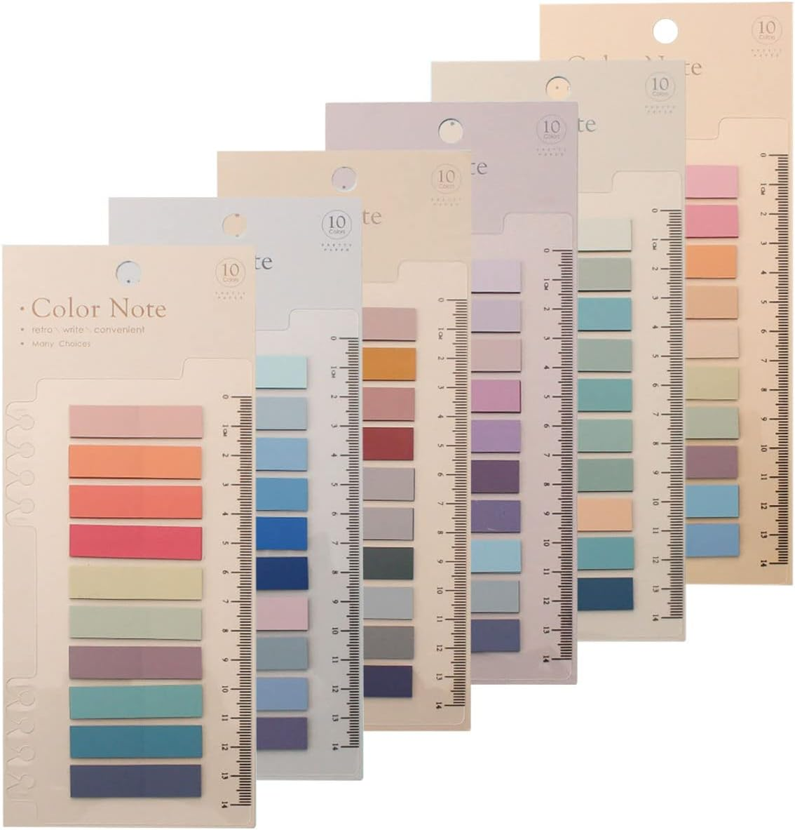 US 1200Pcs Sticky Note Tabs 60 Colors Writable Page Sticky Notes Waterproof PET Page Markers with Ruler Transparent Self-Adhesive Classify File Label Memo Stickers for Office School(Morandi)