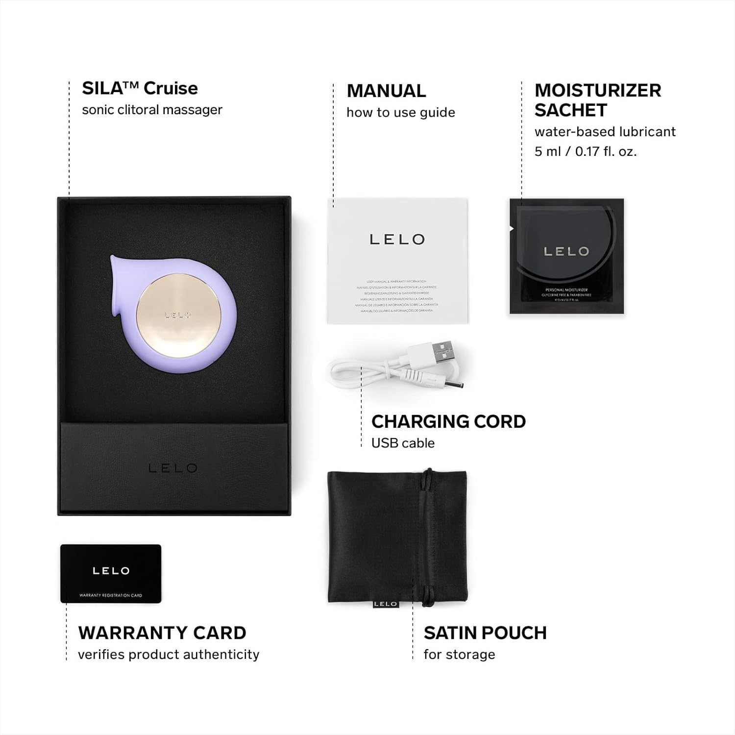 LELO SILA Cruise Suction Vibrator, Clit Sucking Toy for Woman, Clitoris Stimulator with Waterproof Design, Suction Sex Toy with 8 Vibrations Settings for Limitless Pleasure, Lilac image number 1