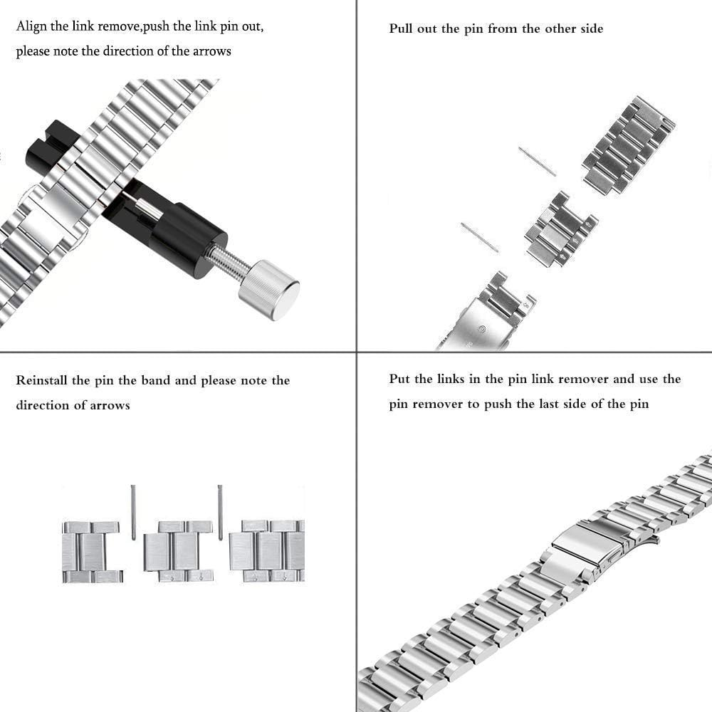 Haotop Stainless Steel Replacement Strap Compatible for Garmin Lily 2 Smartwatch