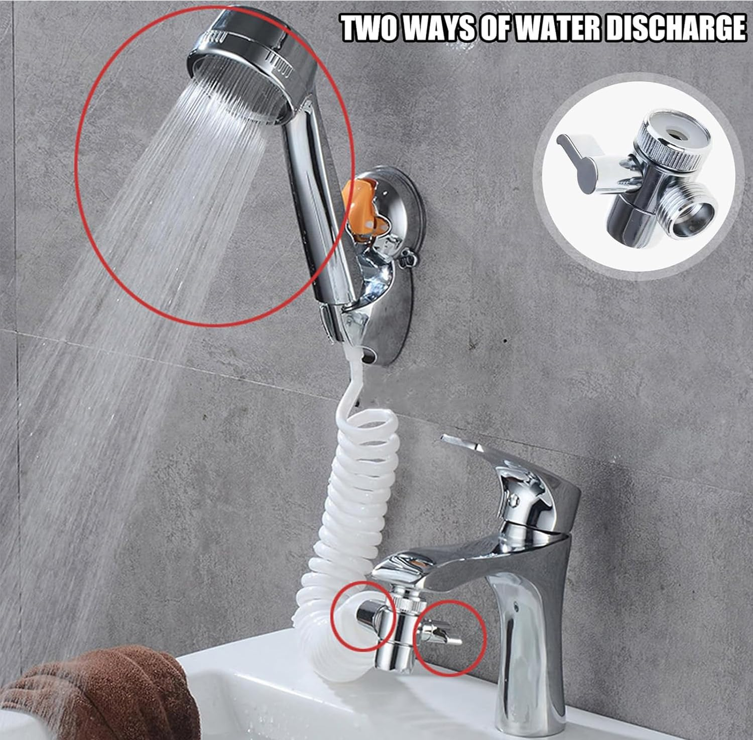 Wzenclave Faucet Diverter Valve for Kitchen & Bathroom Sinks T-Valve Adapter Attachment 1/2" Male Threaded Adapter with Aerator for Angle Valve Hose Bath Shower Arm Toilet Bidet Sprayer Faucet image number 2