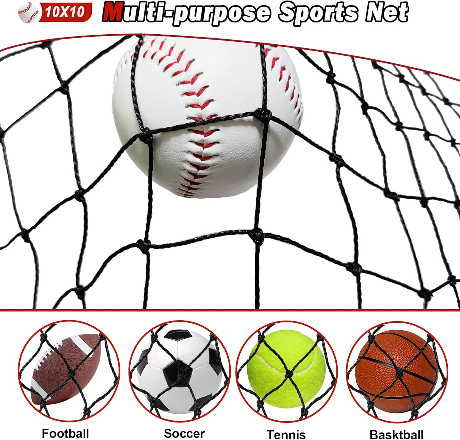 AOLIGEIJS Baseball Softball Backstop Nets,Sports Net,Sports Netting Barrier,Sports Netting for Backyard,Twisted Knotted PE Net