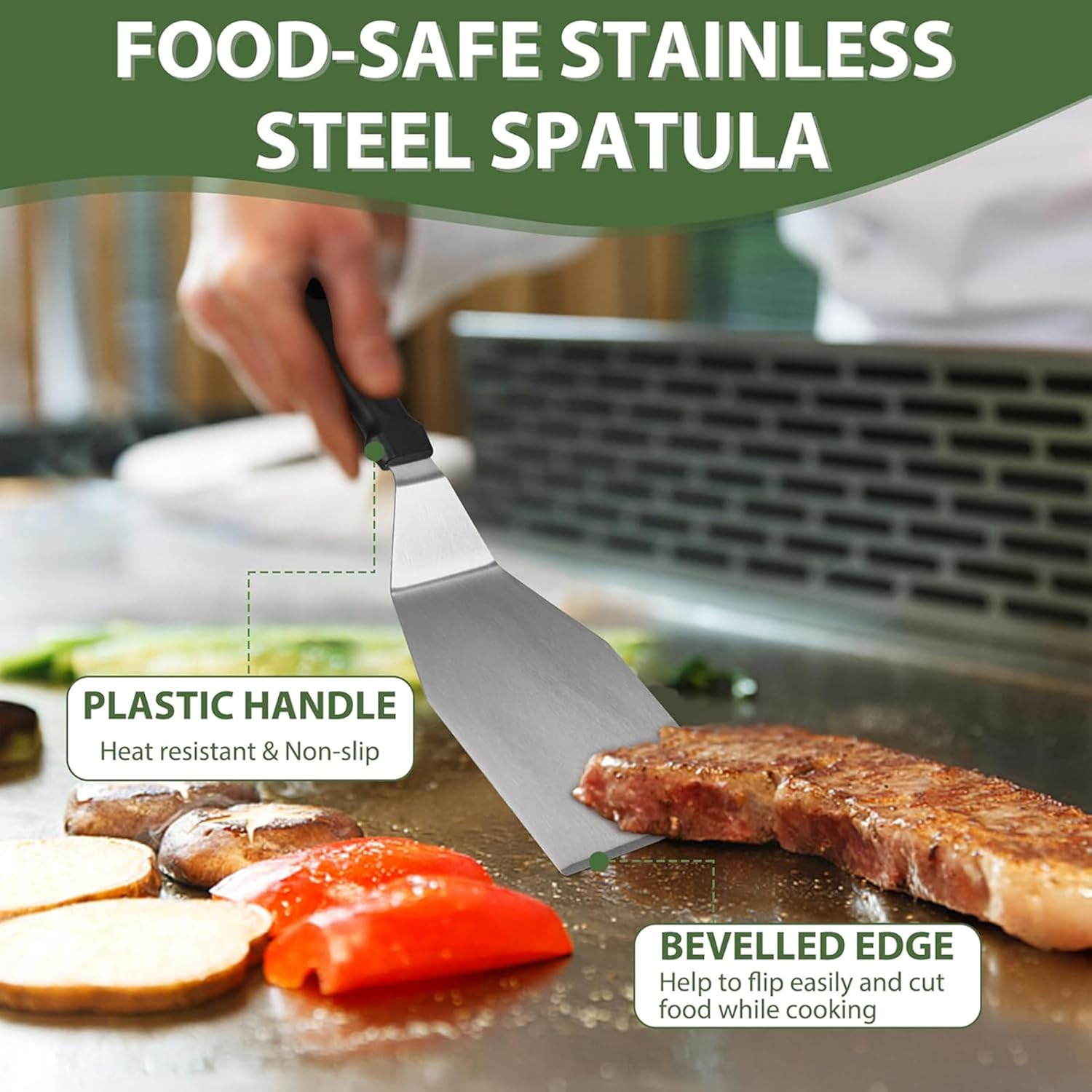 Ultimate Smash Burger Press Kit &ndash; Heavy Duty Cast Iron Press, Spatula, Seasoning Shaker & 100 Patty Papers &ndash; Grill like a Pro on Flat Top or Outdoor BBQ image number 6