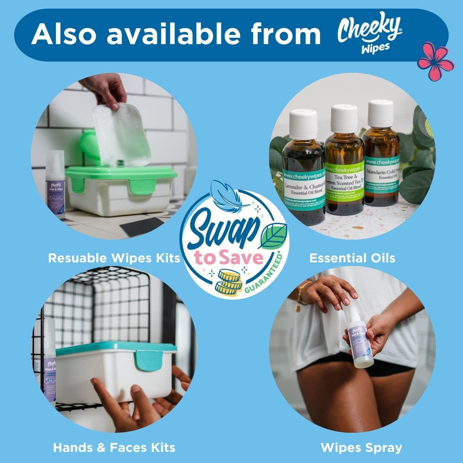 Cheeky Wipes - 25 Washable Rainbow Cotton Terry Cloth Wipes, 15X15Cm Reusable Towelling Wipes, Extra Soft & Perfect for Cleansing Baby'S Hands and Face | Eco Friendly image number 6