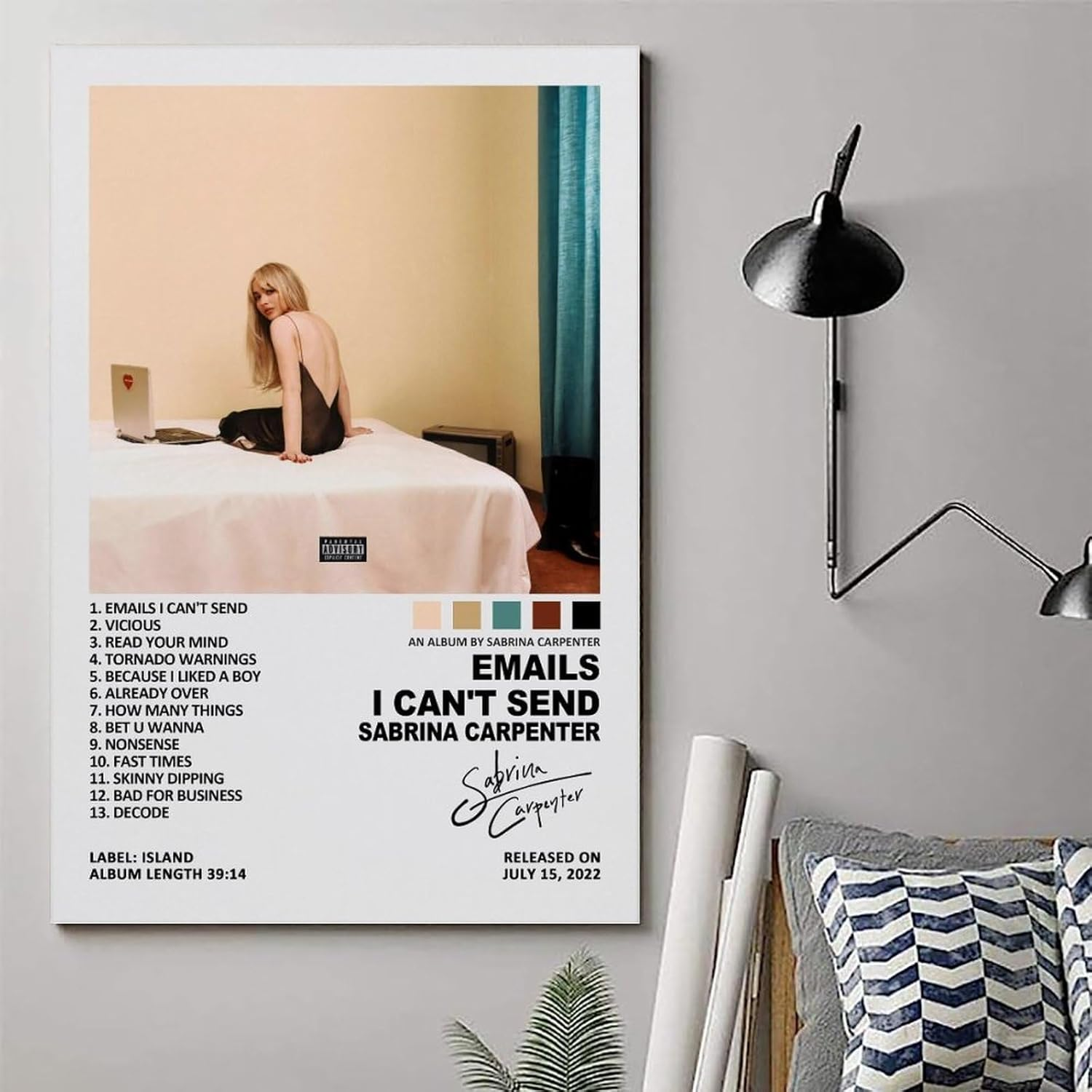 Sabrina Poster Carpenter Emails I Can'T Send Music Album Poster Canvas Painting Wall Art Picture Home Decor Print for Bedroom Living Room Dorm Study Bar Office 16X24Inch(40X60Cm) image number 6