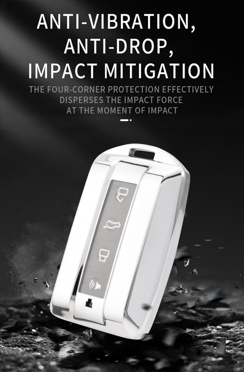 Ontto TPU Car Key Fob Cover Fit for Great Wall GWM WEY TANK 300 500 Tank300 Tank500 Key Case Silicone Key Shell Key Holder Keychain Accessories - A-Pink image number 4