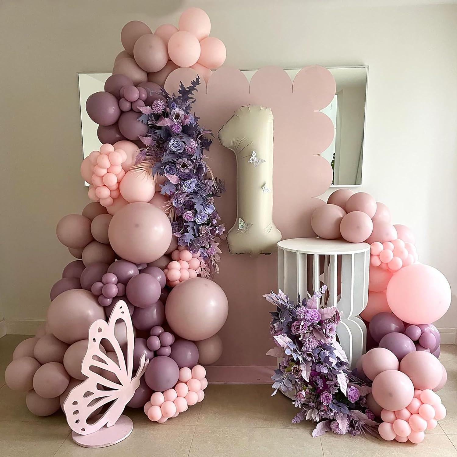 Butterfly Balloons Arch Garland Kit, 126 Pcs Purple Light Pastel Purple Balloons with Lavender Lilac Foil Butterfly for Girl'S Birthday Baby Shower Wedding Mother'S Day Valentines Party Decorations image number 2