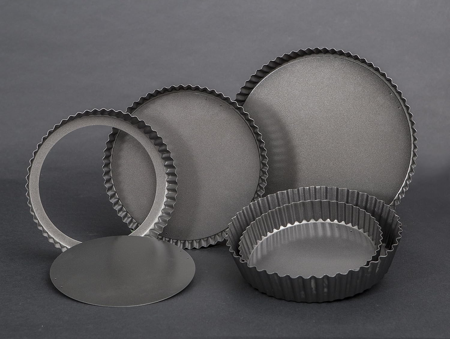 MASTERPRO MPHB33 Flan Quiche Tin, Carbon Steel/Black image number 2