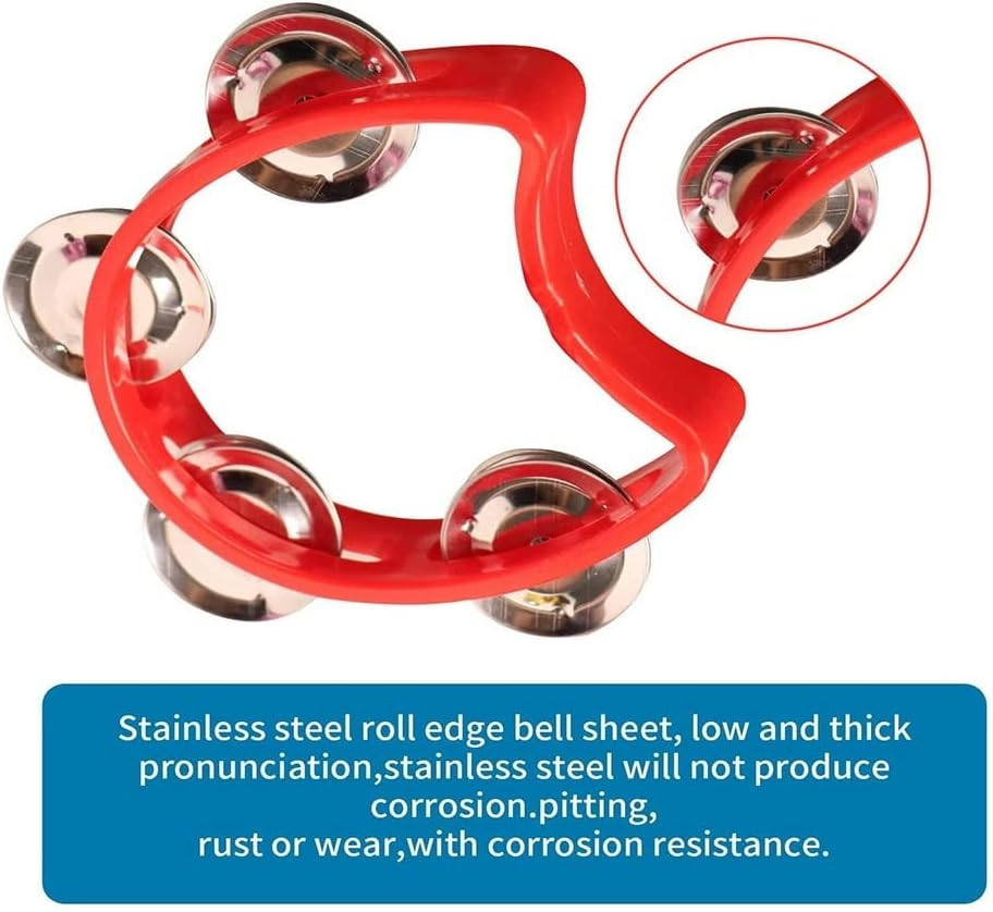 20Pcs Plastic Tambourine Musical Instruments, Mini Handheld Tambourines,Percussion Rhythm Musical Instruments image number 3