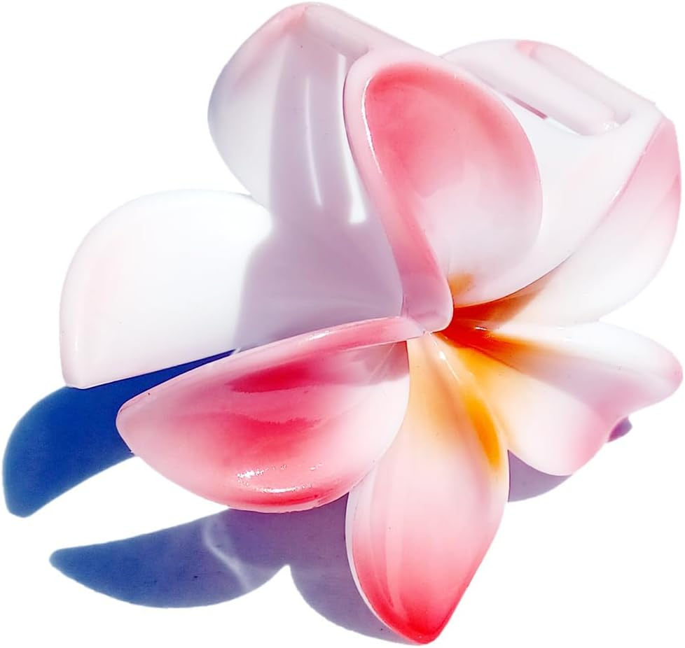 Seestern Sportswear Bali Hawaii FBA_2401 Hair Clip 2 Frangipani Flowers Pink image number 4