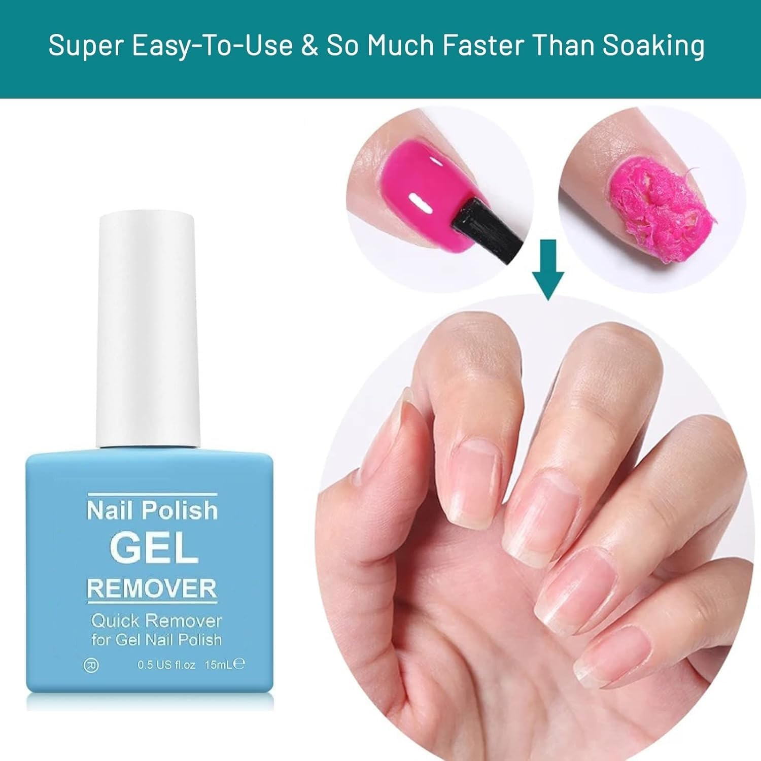 Nail Polish Remover Gel, Quick & Easy Remove Nails Polish within 3-5 Minutes, No Need Foil, Don'T Hurt Nails, Professional Non-Irritating Gel,(2 PACKS) image number 1