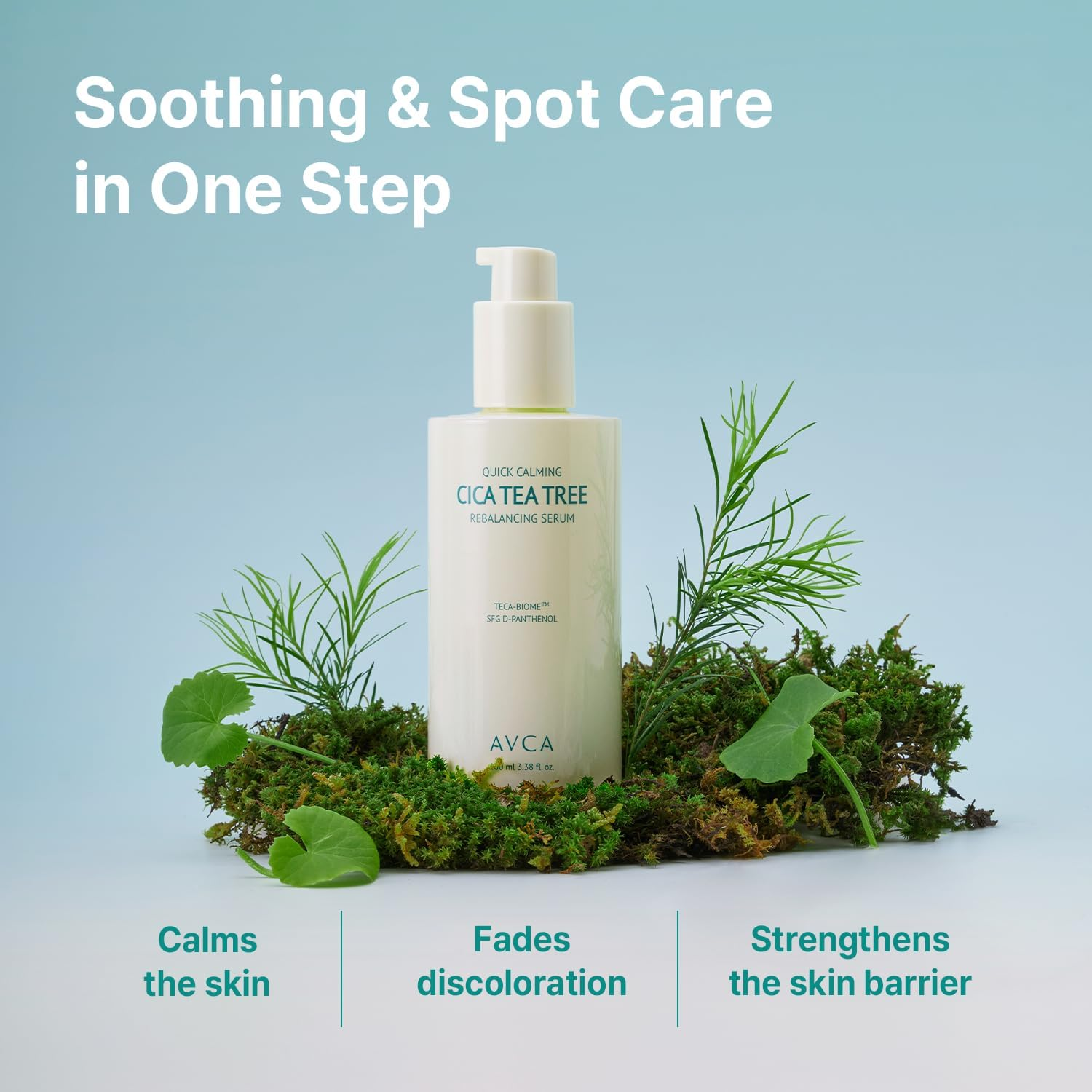 AVCA Quick Calming Cica Tea Tree Serum 100Ml &ndash; Niacinamide & Panthenol, Soothing for Redness and Blemish-Prone Sensitive Skin, Oil-Balancing K-Beauty