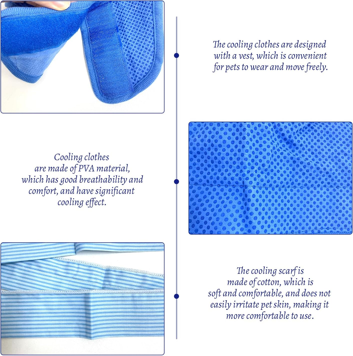 AIRTILY 1 X Cooling Clothes, 1 X Cooling Bib, Breathable Pet Vest, Summer Heat Reducing Vest, Cat Cool Scarf, Pet Supplies image number 2