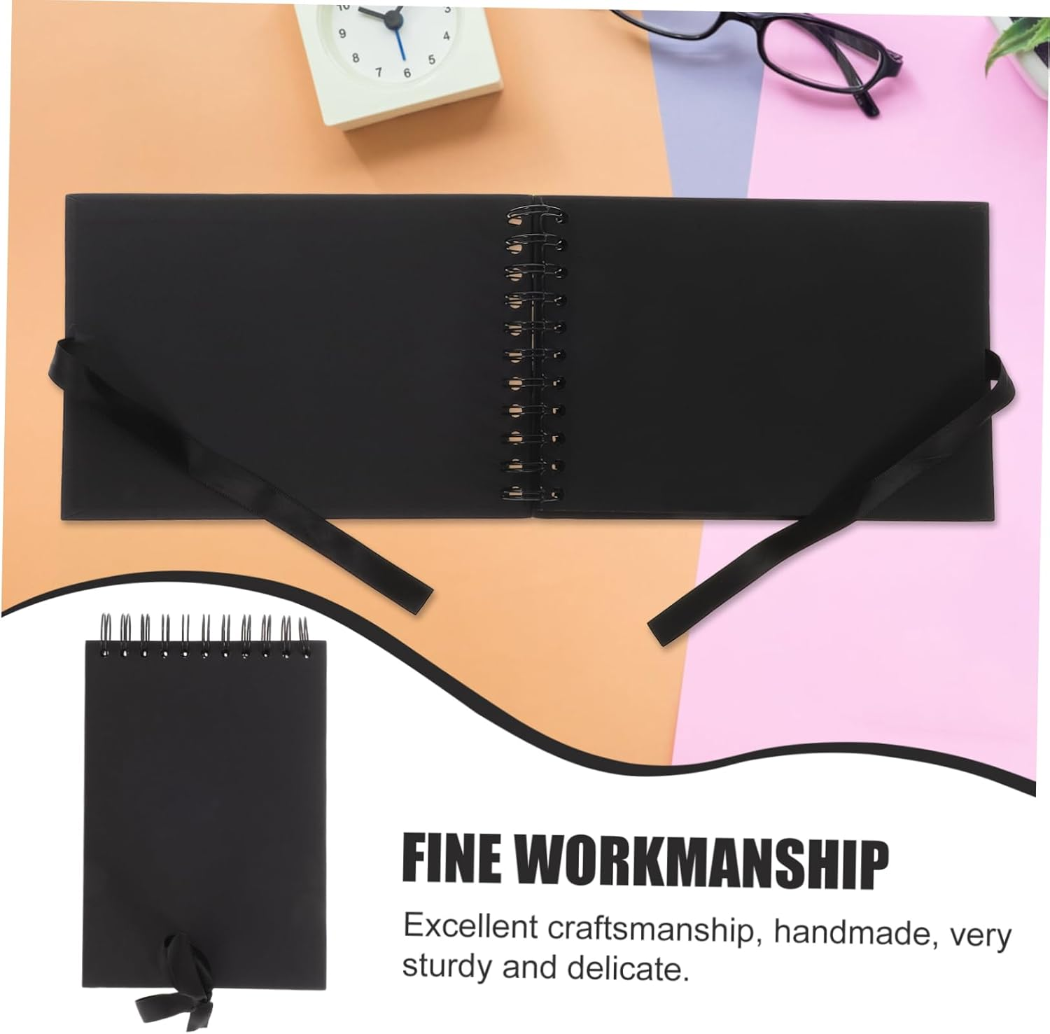 IMIKEYA Scrapbook Album Photo Album Scrapbook Silk Ribbon Decor Handmade for Wedding Birthday image number 6