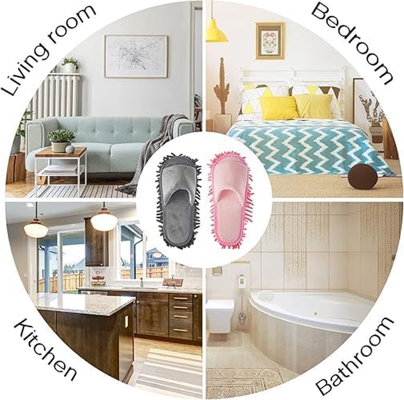 1 Pairs Microfiber Dust Cleaning Slipper Men and Women House Mop Washable Mopping Slippers Unisex Dusting for Floor Dust Dirt Cleaning Tool Supplies image number 4