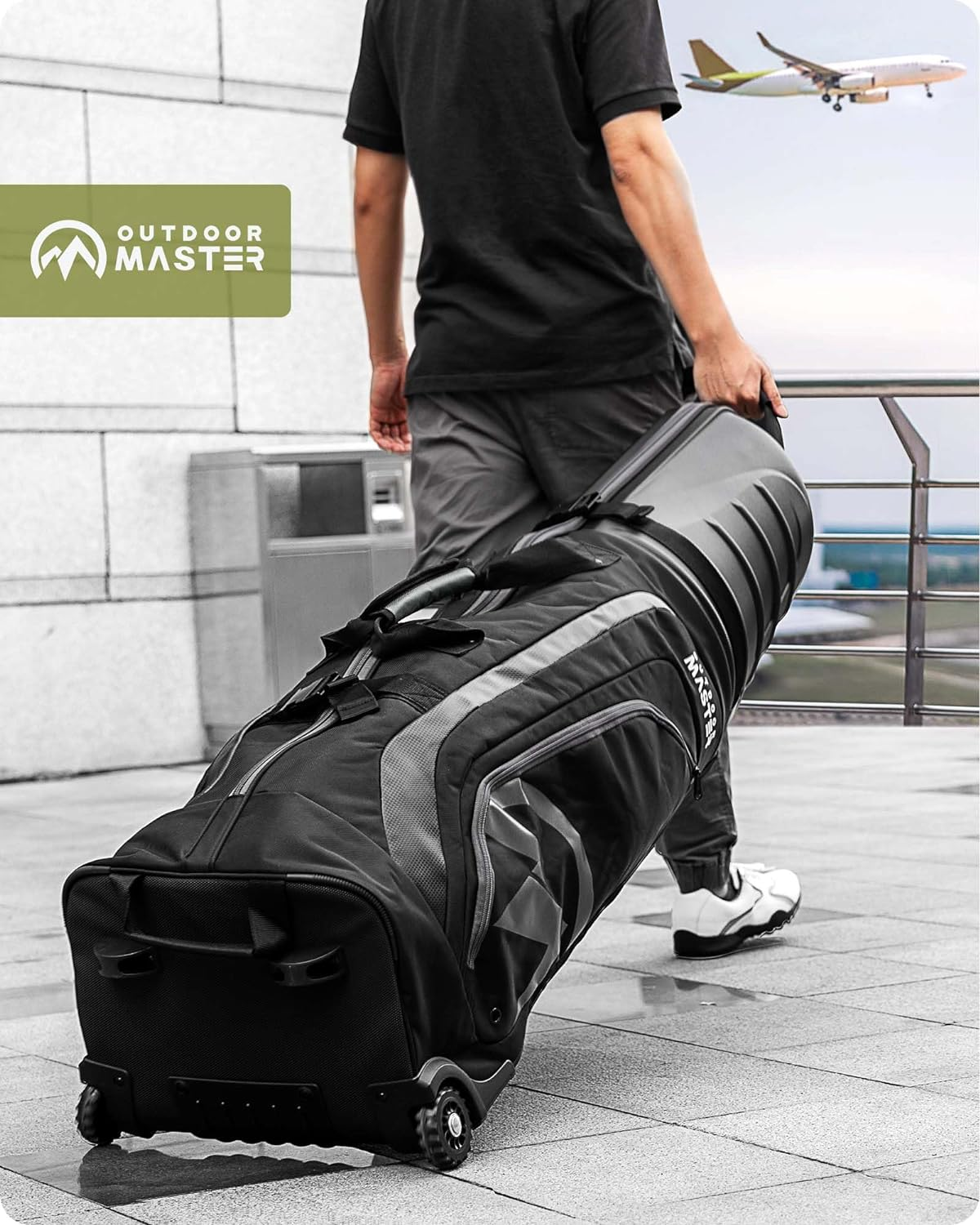 Outdoormaster Golf Travel Bags for Airlines with Wheels and Hard Case Top, Protect Golf Clubs, Lightweight and Easy to Maneuver, Upgrade Version - Grey image number 3