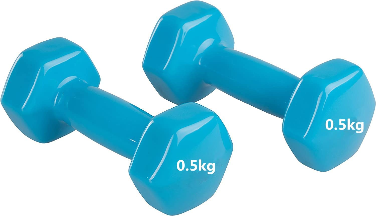 HCE Vinyl Dumbbells Pair - Vinyl Coated Dumbbell Set Home Gym Workout Equipment for Crossfit,Bodybuilding,Weightlifting,Sports Training - Sold in Pairs of Hex Dumbbell Weights