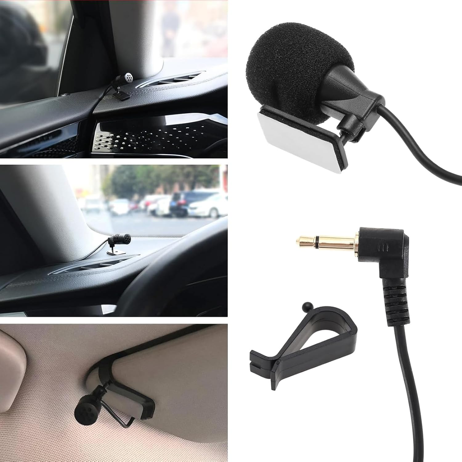 3.5Mm Microphone Assembly Mic for Car Vehicle Head Unit Bluetooth Microphone Car Microphone Compatible with GPS DVD Stereo for Hands Free Communication