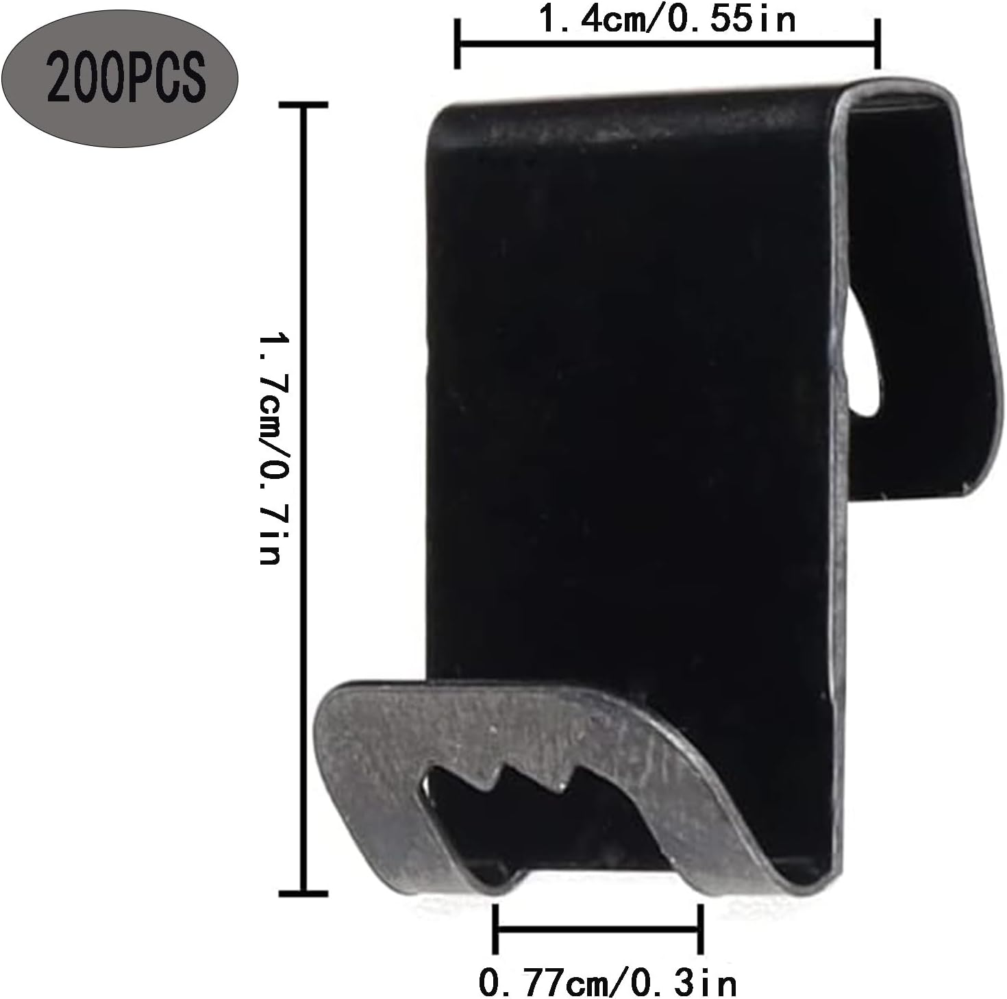 200Pcs Photo Frames Hanger Hooks, S-Shaped Black Metal Picture Hanging Clips, Sturdy Back Plate Serrated Clips Hook, Sawtooth Hanger for Home Office Wall Mount Album Artwork Painting Frames image number 5