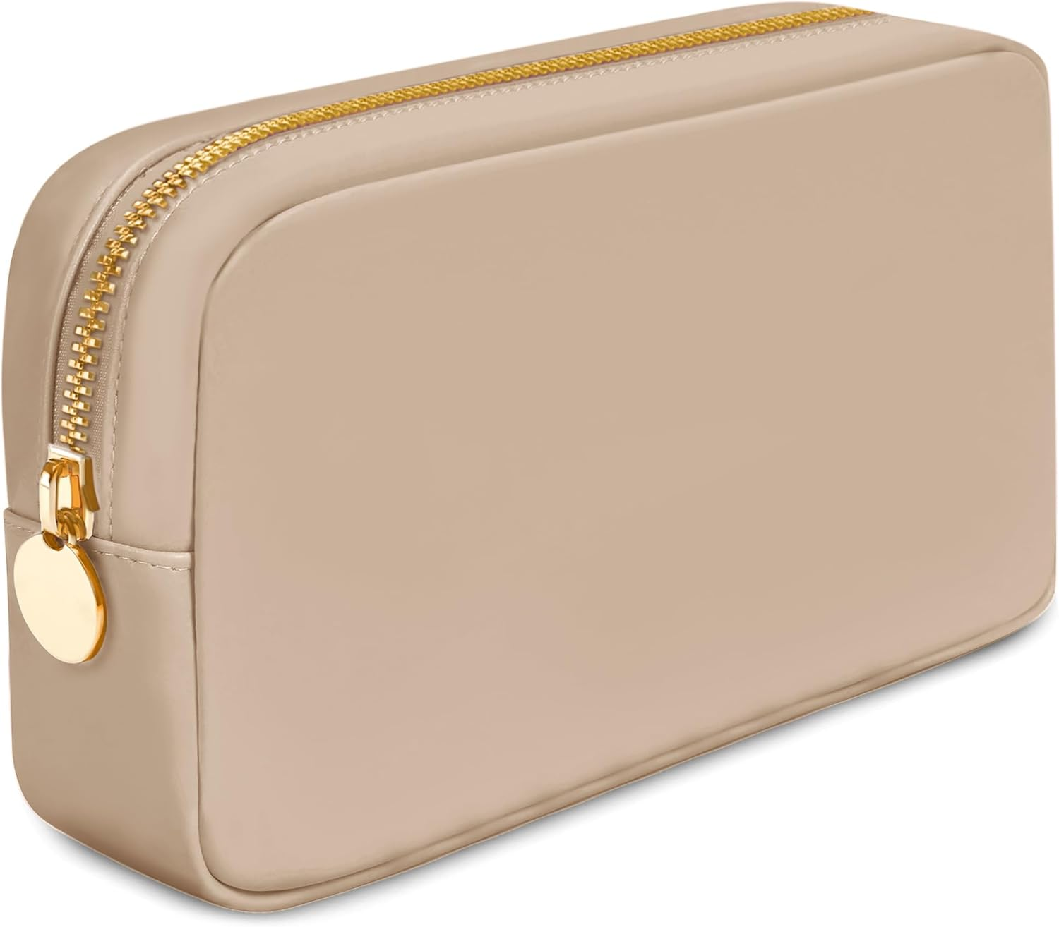 DANCOUR Nylon Makeup Bags for Women Large Preppy Travel Toiletry Pouch Cosmetic Bag Makeup Organizer, Black, Small, Small