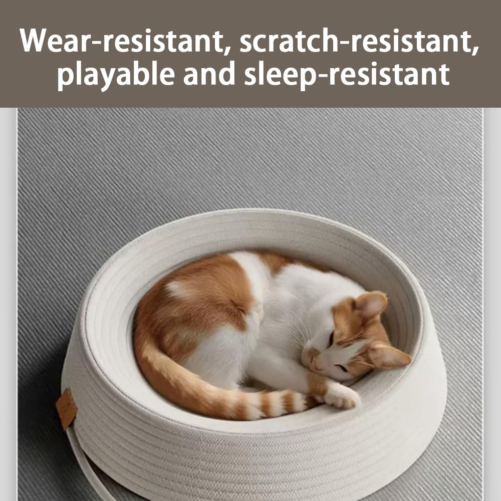 HYAVIA round Cat Scratcher Bowl &ndash; Interactive Cardboard Scratching Pad for Cats & Kittens, Couch-Style Grinding Claw Toy, Indoor Lounge Scratcher with Geometric Pattern (M) image number 2