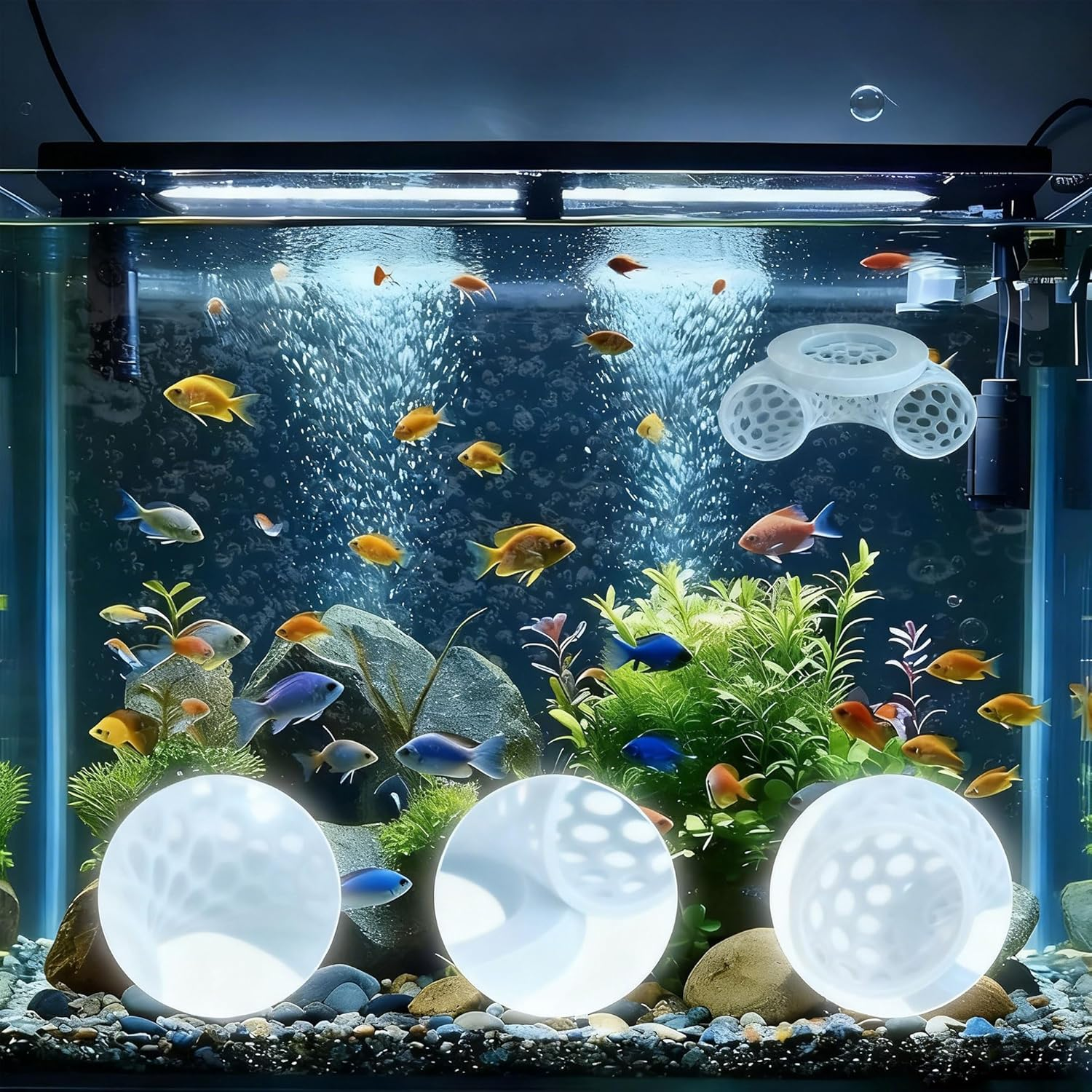 Hayaww Betta Tunnel Floating Betta Hiding Cave Hollow Betta Fish Tunnel Aquarium Decorative Cave Betta Cave Lounge Fish Shrimp Hideout Shelter Aquatic Pets Shrimp Cave (A) image number 1