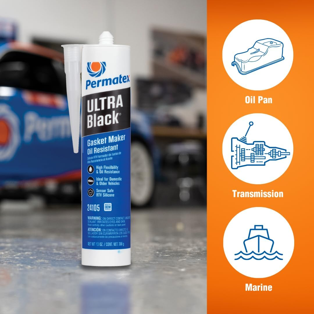 Permatex 24105 Ultra Black Oil Resistant Gasket Maker, 300 Ml image number 1