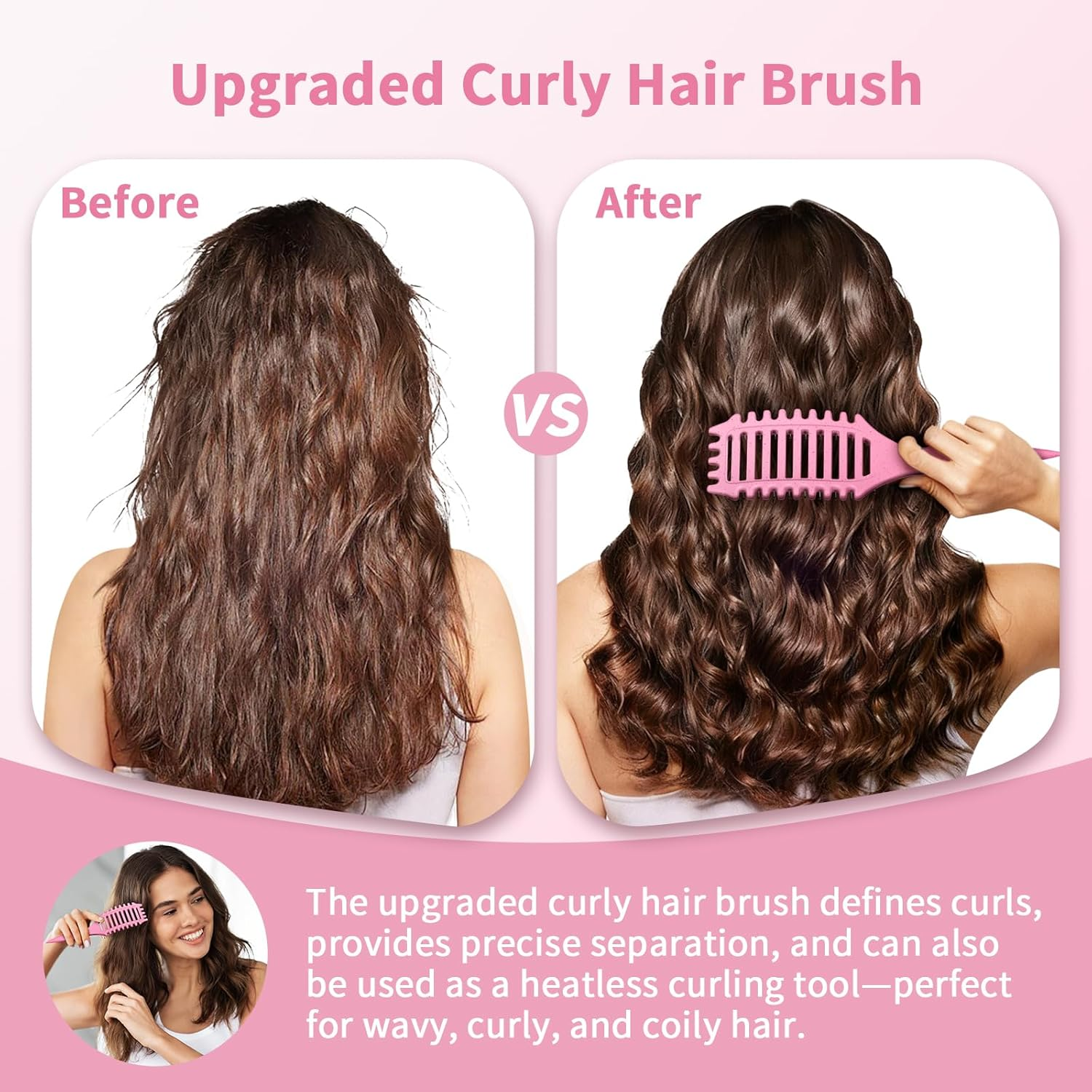 Hair Brush, Curl Hair Brush, Curl Brush, Styling Brush for Curly Hair, Straight, Fine, Wet and Long, Anti-Breakage for Women, Men and Children image number 2