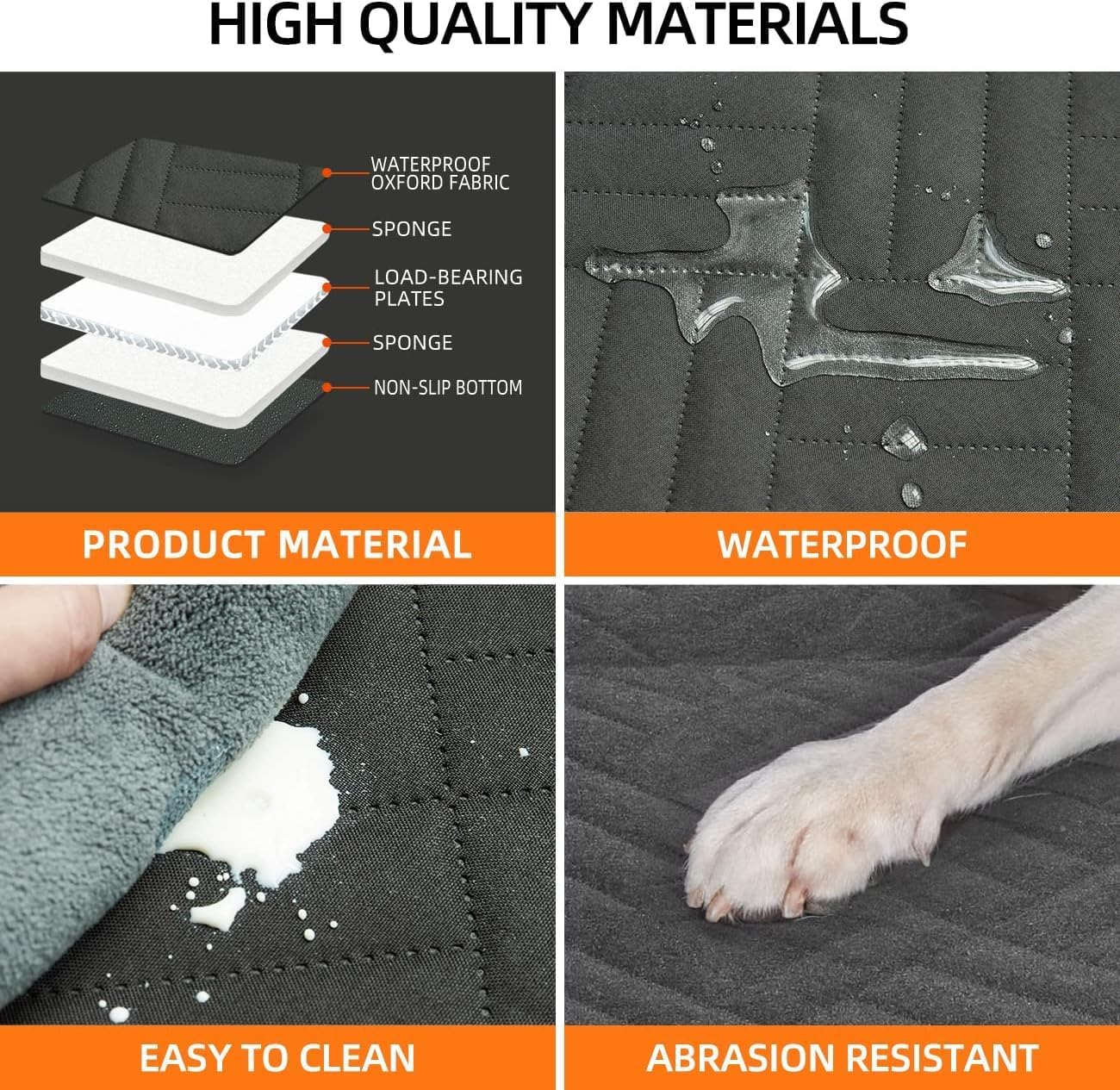 Dog Car Seat for Medium Dogs, Foldable Back Seat Extender for Dogs,Large Pet Car Seat Cover for Back Seat,Dog Hammock for Car Back Seat Pet Bed Mattress,Easy Clean for Cars (Black Large) image number 4