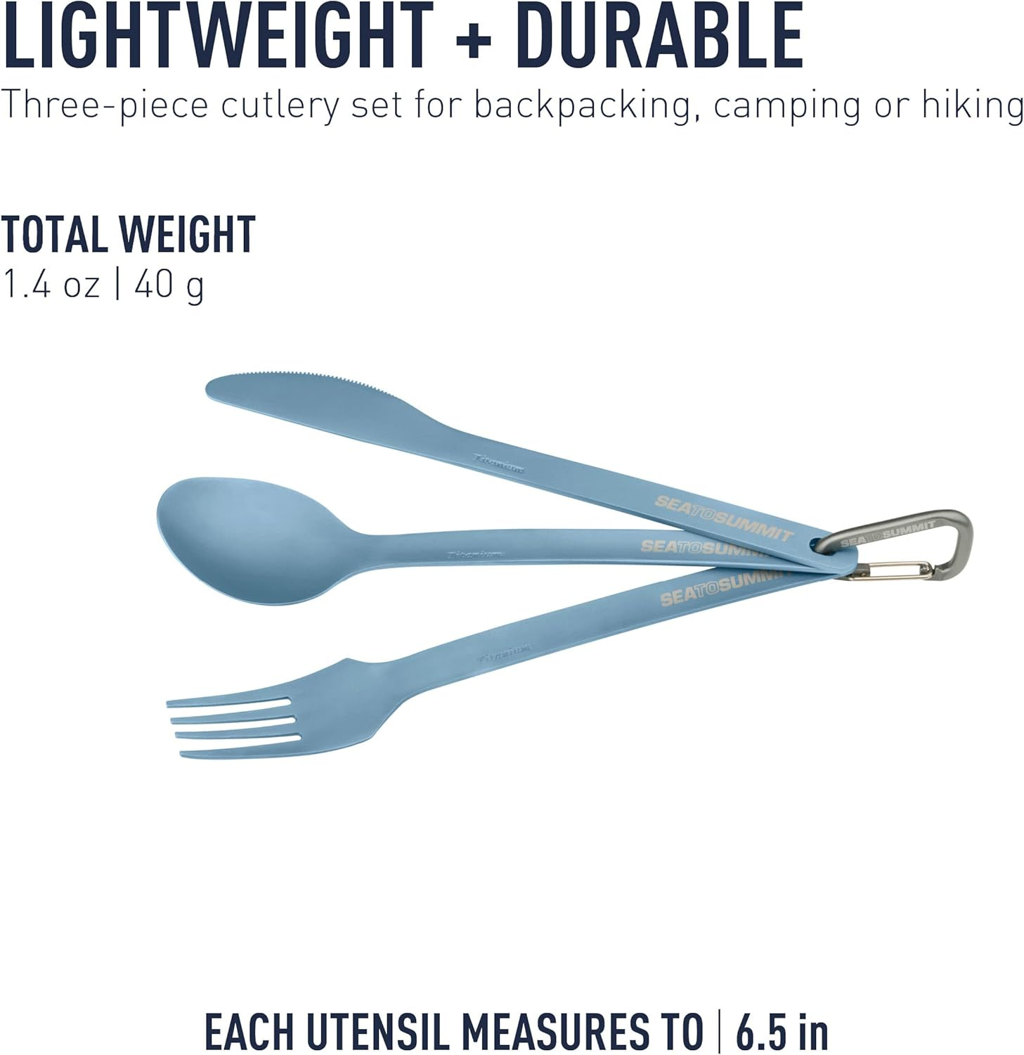 Sea to Summit Titanium Cutlery 3-Piece Set, Silver image number 1