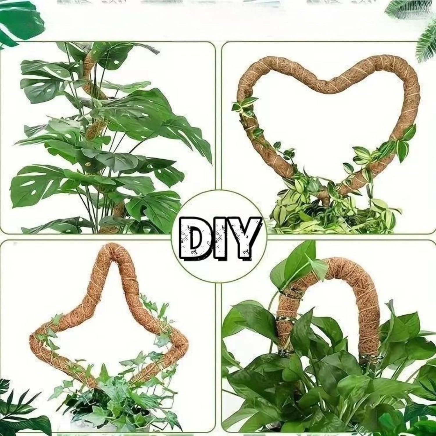 Kalione 2 Pack 28 Inch Moss Pole, Bendable Pole for Plants, Poles for Climbing Plants Indoor, Coconut Fibre with Aluminium Core，Coir Plant Sticks Support Stakes image number 2