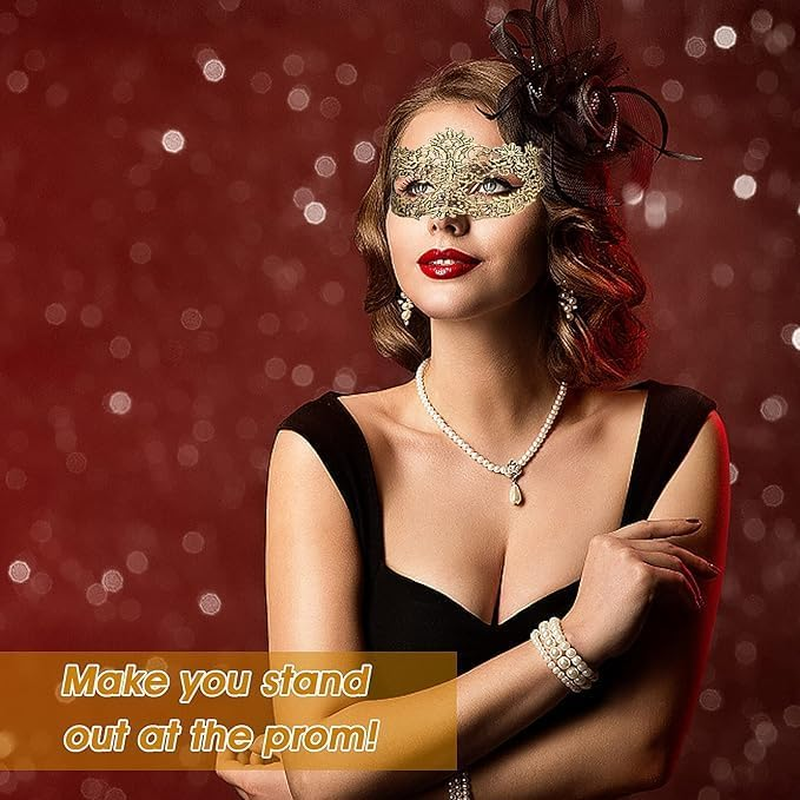 3 Pcs Adult Masquerade Mask Mysterious Fun Lace Masks for Couples Women Man Lace Headpiece Disguise for Costumes image number 2