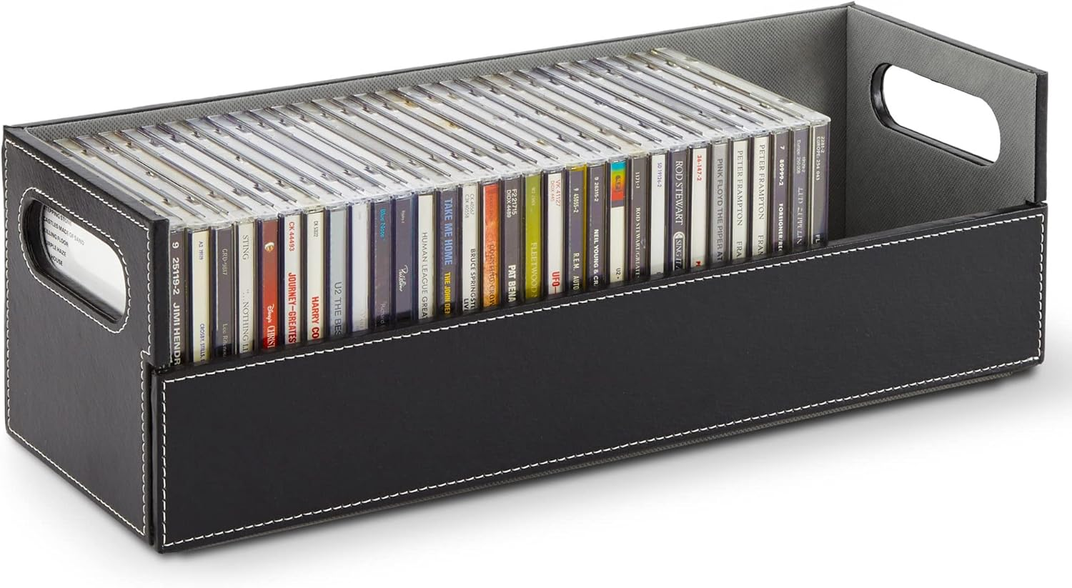 Stock Your Home Stacking CD Tray and Media Storage Box for CD Shelf Storage and Organization Holds 40 Cds - Chocolate