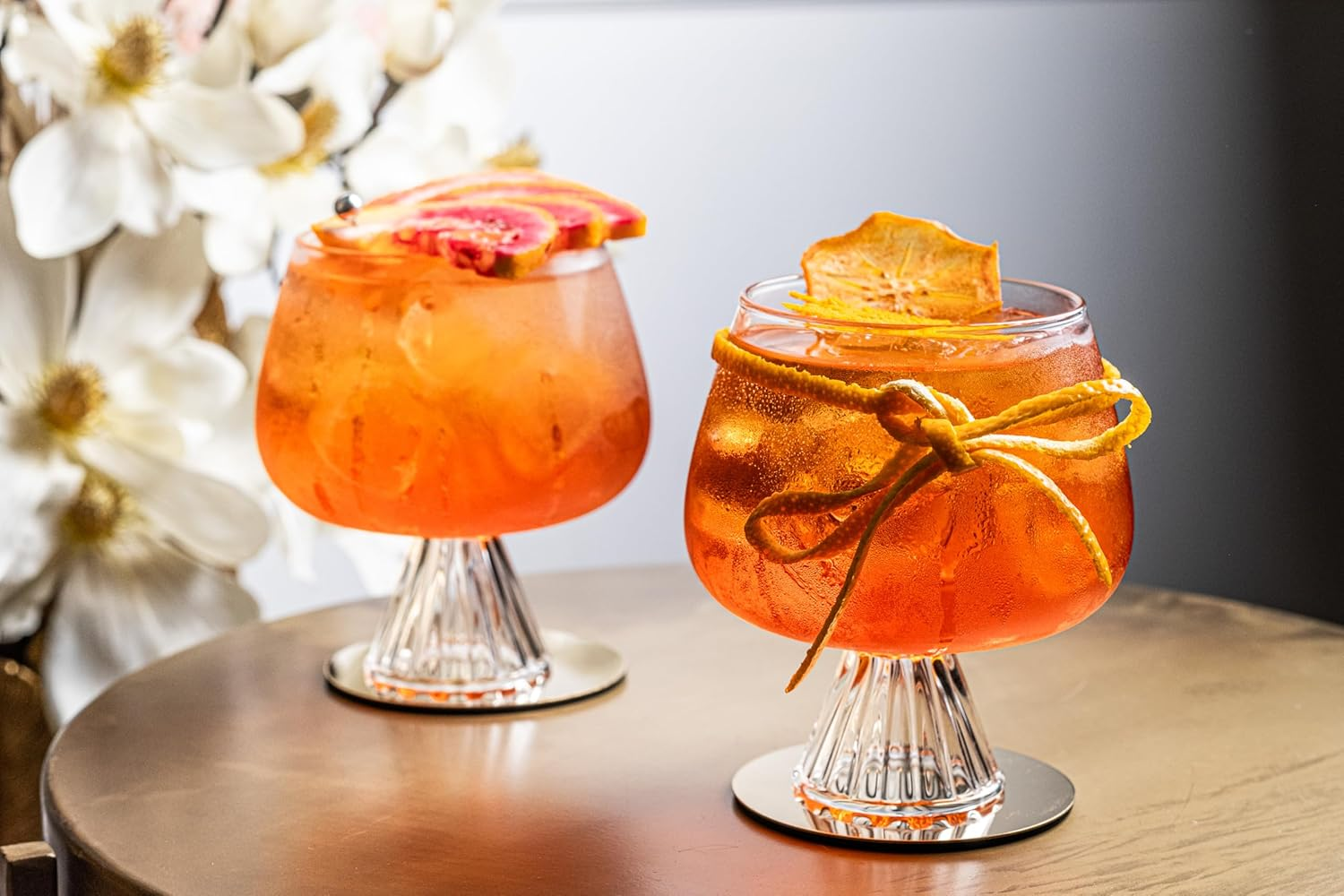 Venice Goblet Cocktail Glasses for Gin Tonic, Aperol Spritz,Sangria | Modern Glassware Collection | Set of 4 | 17 Oz Light Borosilicate Glass Balloons for Home Bar Drinks