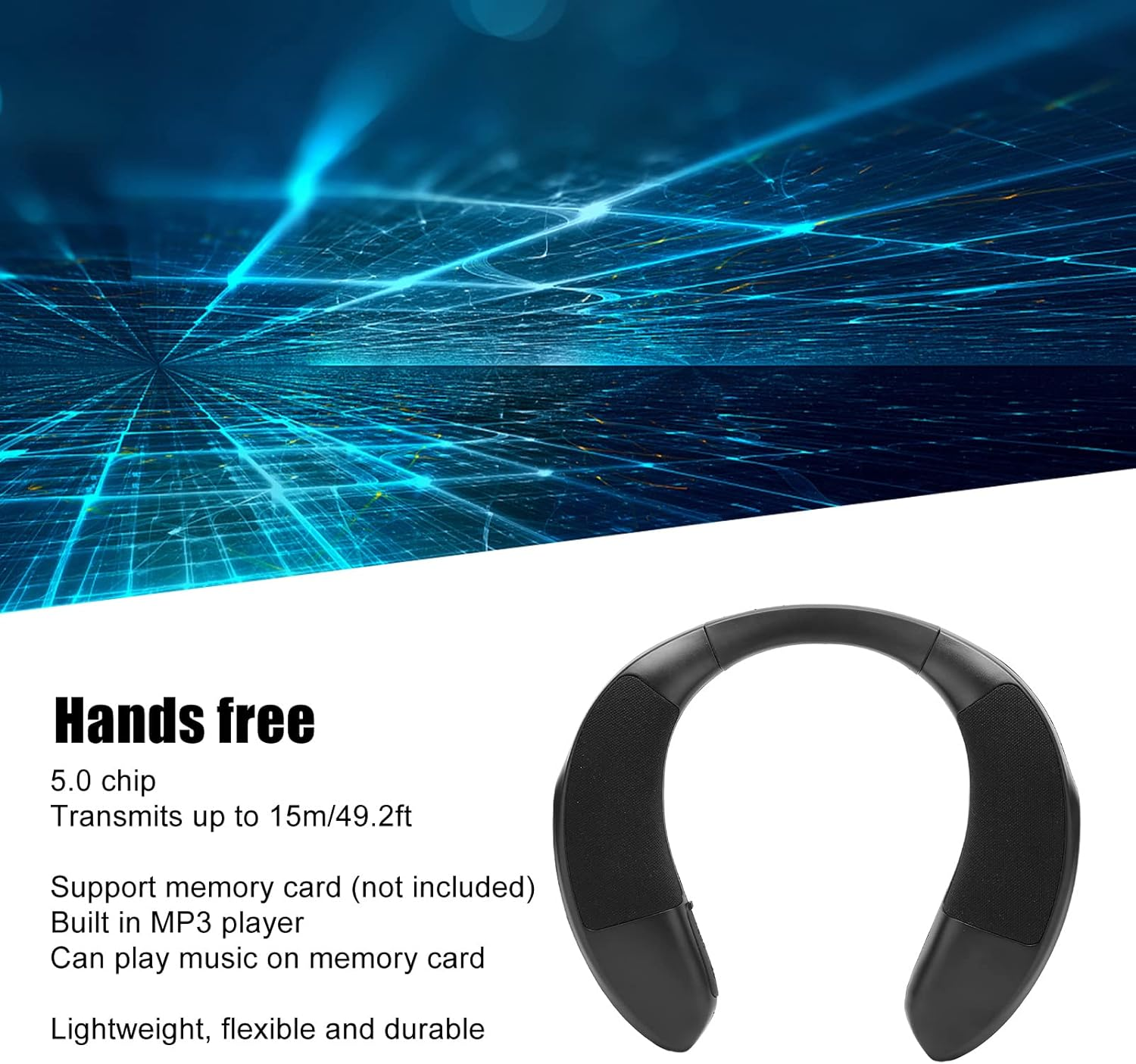 Neckband Wireless Wearable Speaker - Multifunctional Hands-Free Stereo Sound, Clear Calls for Home, Sports, Travel image number 4