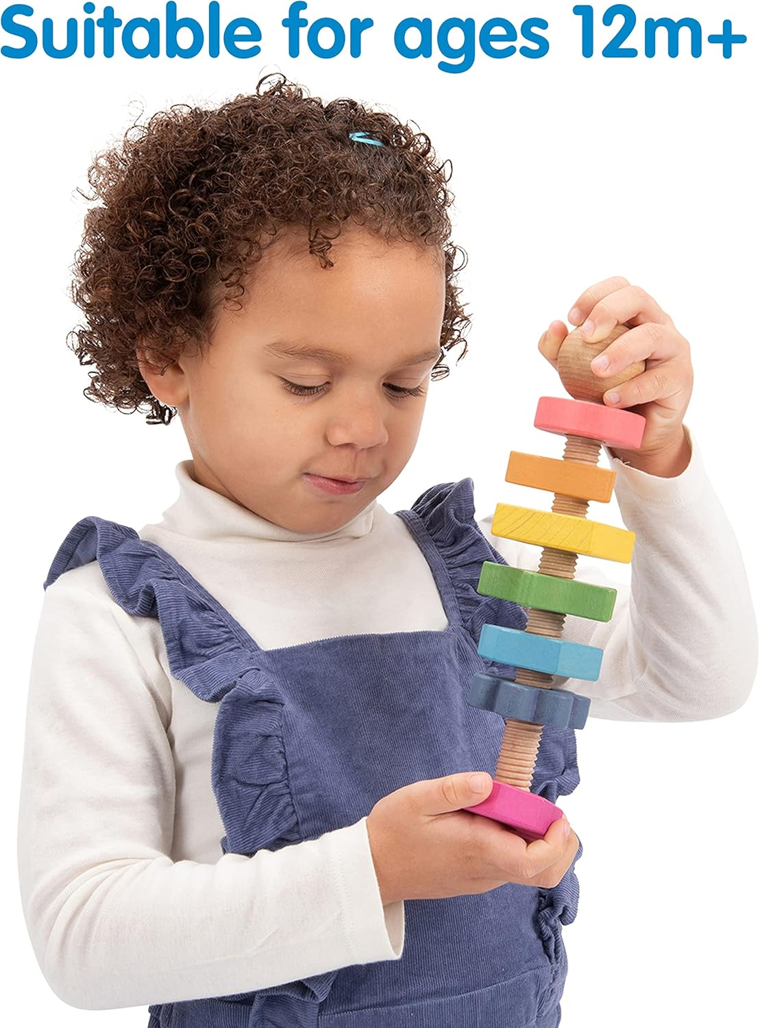 Tickit 74003 Rainbow Wooden Twister-7 Colours and 7 Shapes image number 1