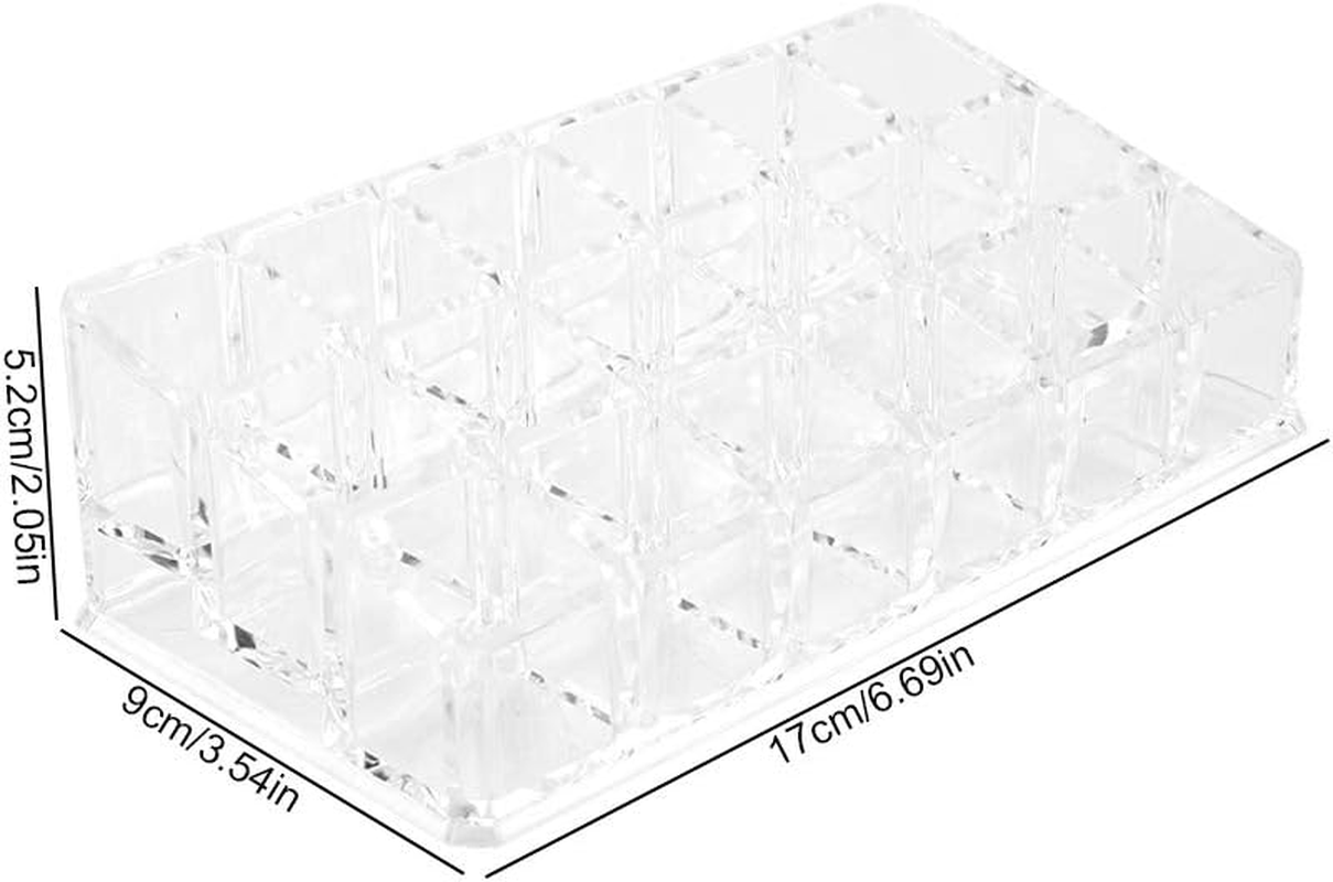 Haofy 18 Grid Mini Cabinet Transparent Acrylic Lipstick Holder Jewelry Cosmetic Storage Box for Desktop Organizer Suitable for Makeup Lovers Earrings Nail Polish Storage Easy Find Durable Material image number 2
