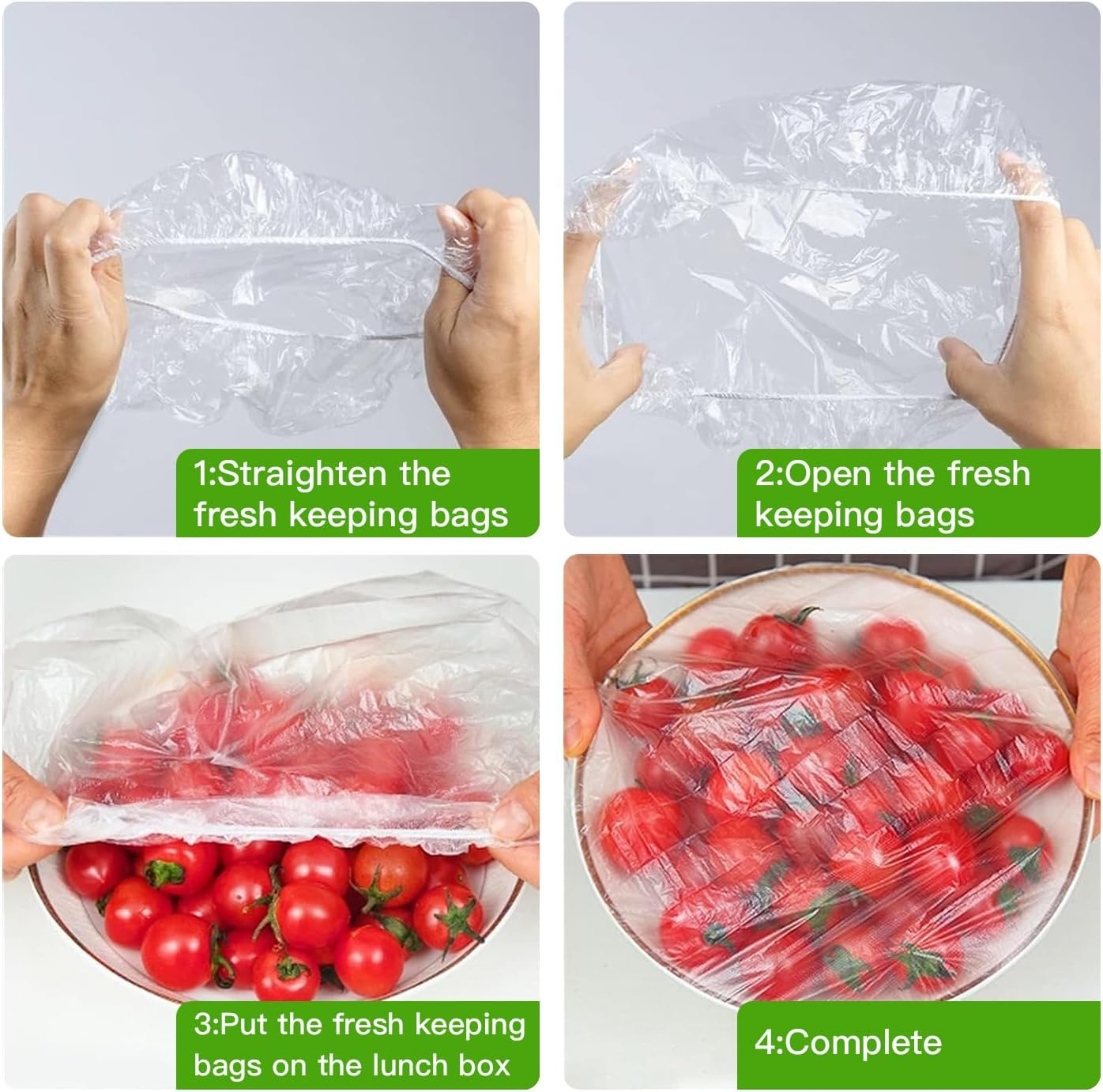 500-Pack Extra Thick Food Covers | Premium Elastic Bowl & Plate Covers for Kitchen, Restaurant, Picnic | Clear Plastic Food Storage Wraps image number 4