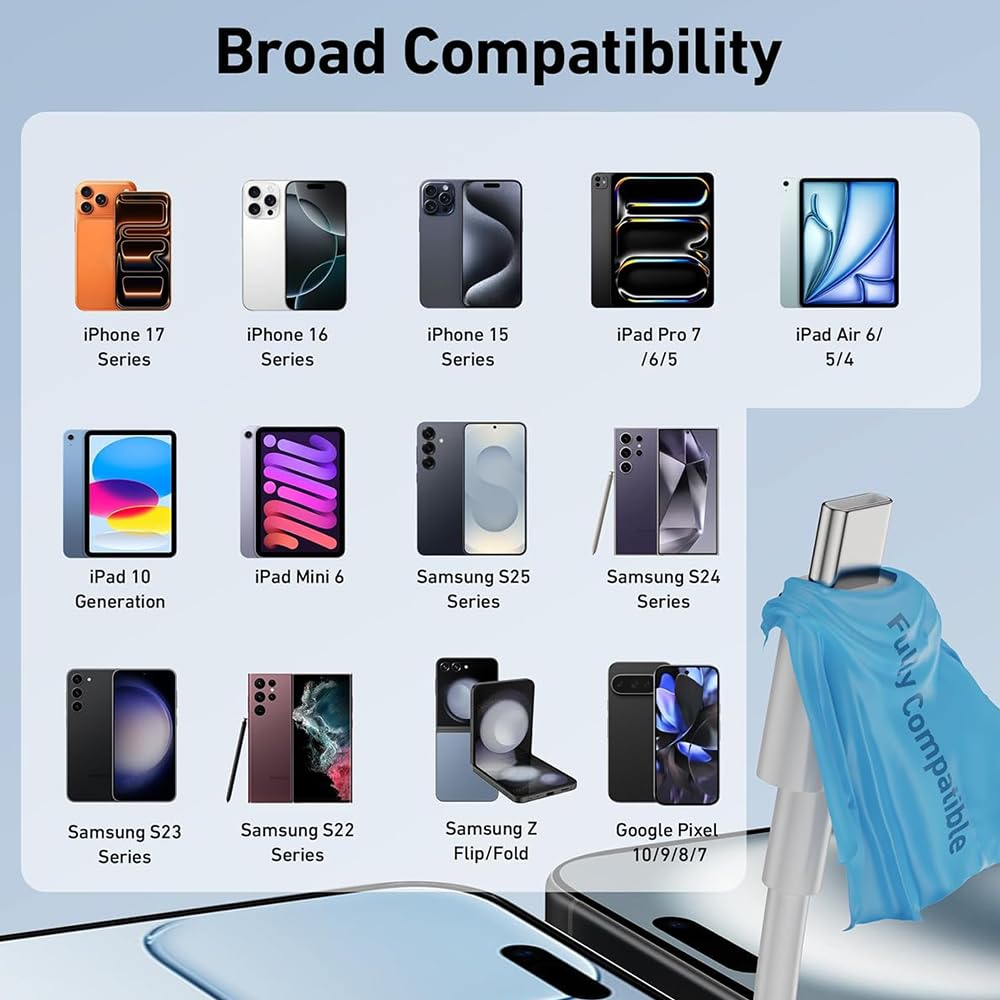 Car Carplay Cable for Iphone 17 15 16 /Air/Pro Max, USB a to USB C for Carplay for Iphone USB Cord, Car Charger for Iphone 17 Air Charging Cable, Ipad Pro, Ipad Air 5Th, Mini 6Th Gen Car Charger Cord image number 4