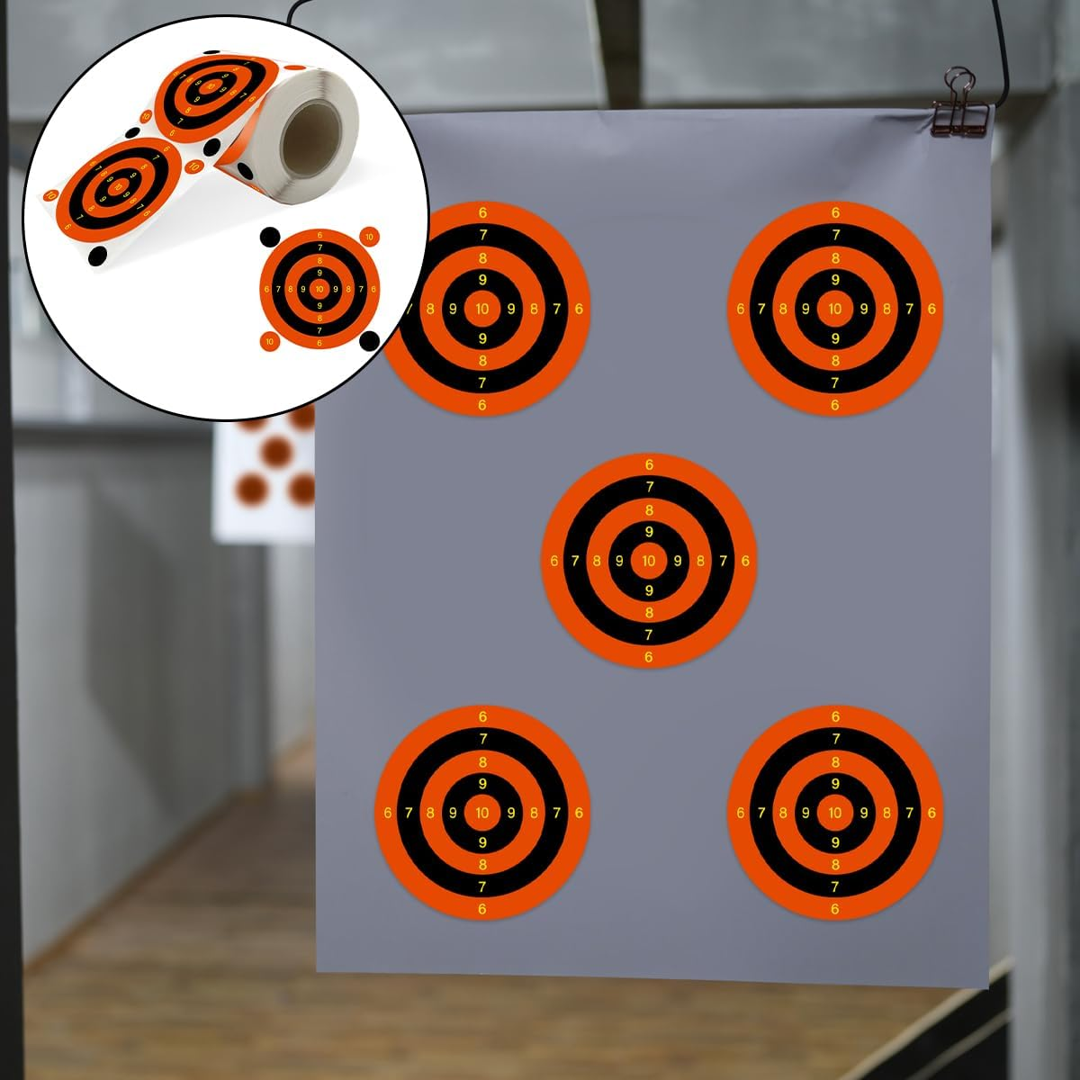 NILLOS Shooting Targets Stickers, 200 round Sheets Self Adhesive Splatter Targets Stickers for Training Ground, Amusement Park (3 Inch,Red) image number 5