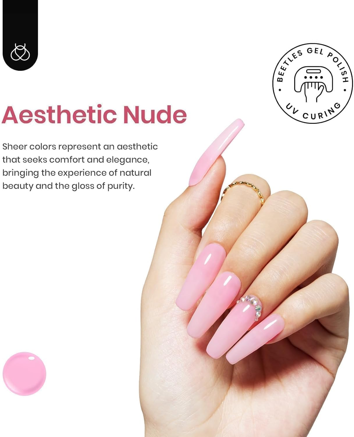 Beetles Gel Polish Jelly Gel Nail Polish Set 6 Colors Neutral Sheer Shimmer Glitter Nails Nude Pink Gel Polish Kit Translucent Soak off Uv Nail Gel Diy Manicure 2024 New Nail Trend And image number 5