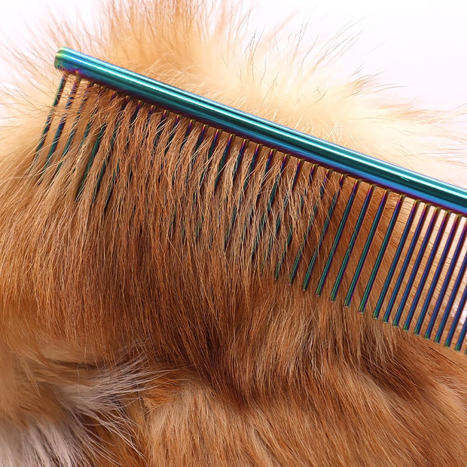 One Pair Stainless Steel Pet Comb Comfortable Add Fun Dog Combs Grooming Tangled Short Long Hair Fur Detangling Comb Tool for Dog Cat Pet image number 5