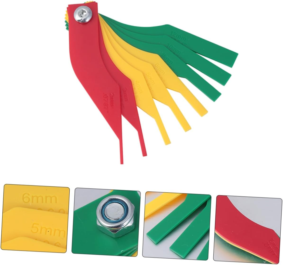 3Pcs Brake Pad Gauge Tool Car Brake Pad Measuring Thickness Gauge Ruler Kit for Automotive Wear Detection and Drum Measurement Maintenance image number 2