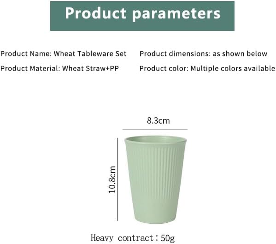 Plastic Cups, 6 Wheat Straw Cups, BPA Free, 12 Ounce Unbreakable Children'S Cup, Kitchen Glass Cup, Durable Drinking Cup, Reusable Small Water Cup, Dishwasher and Microwave Safe image number 5